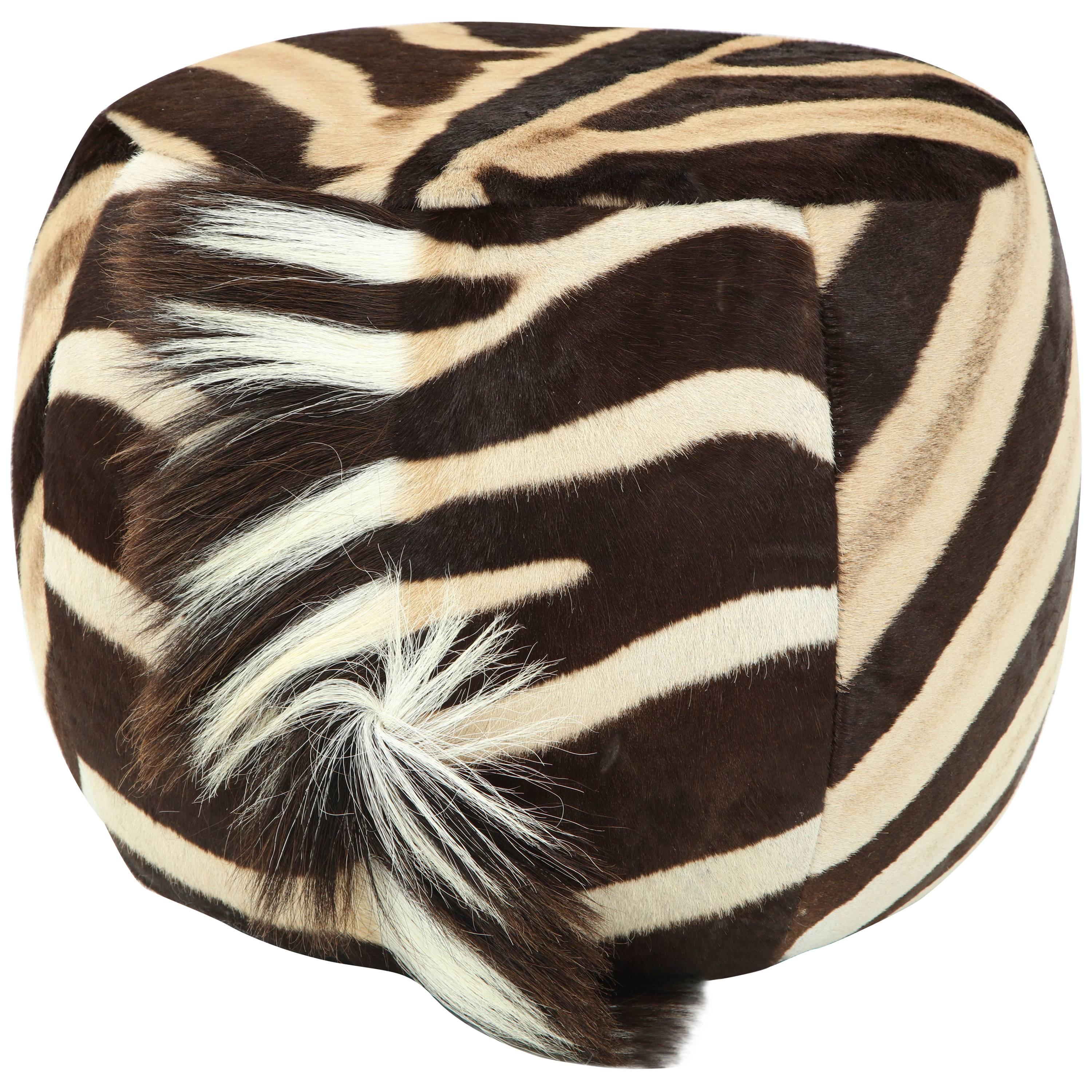 Vintage Zebra Ottoman