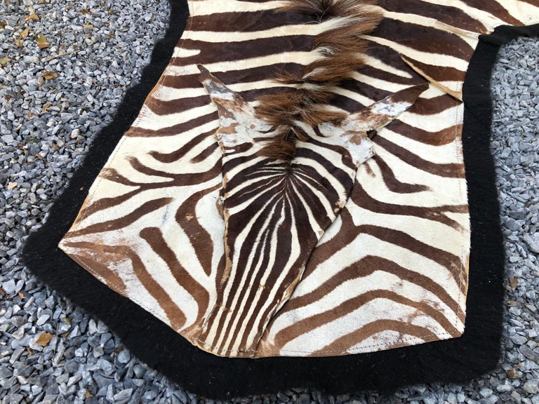 Vintage Zebra Rug at 1stDibs