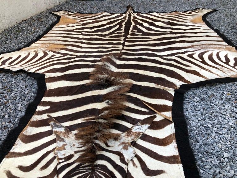 Vintage Zebra Rug at 1stDibs