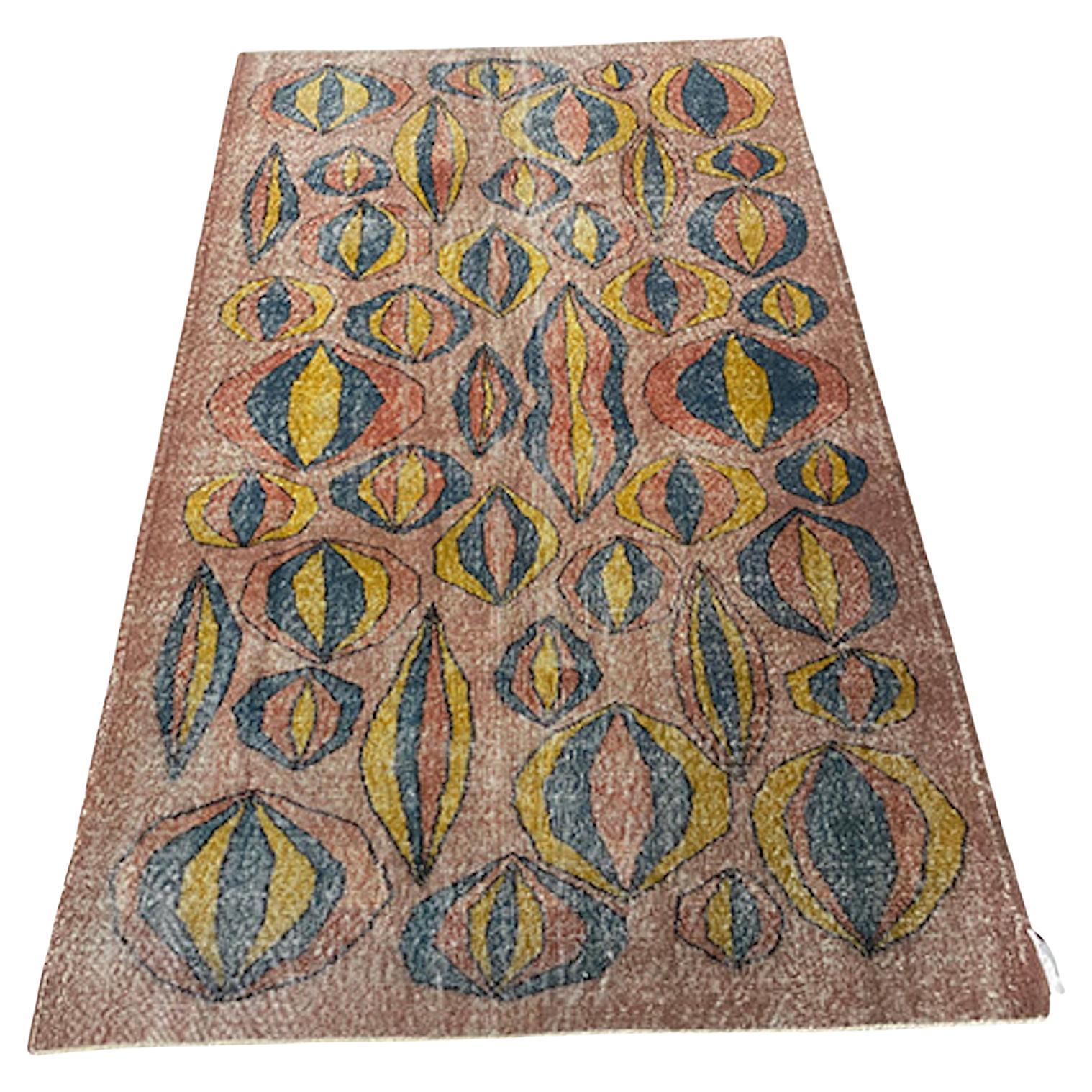 Vintage Zeki Müren Art Deco Rug For Sale