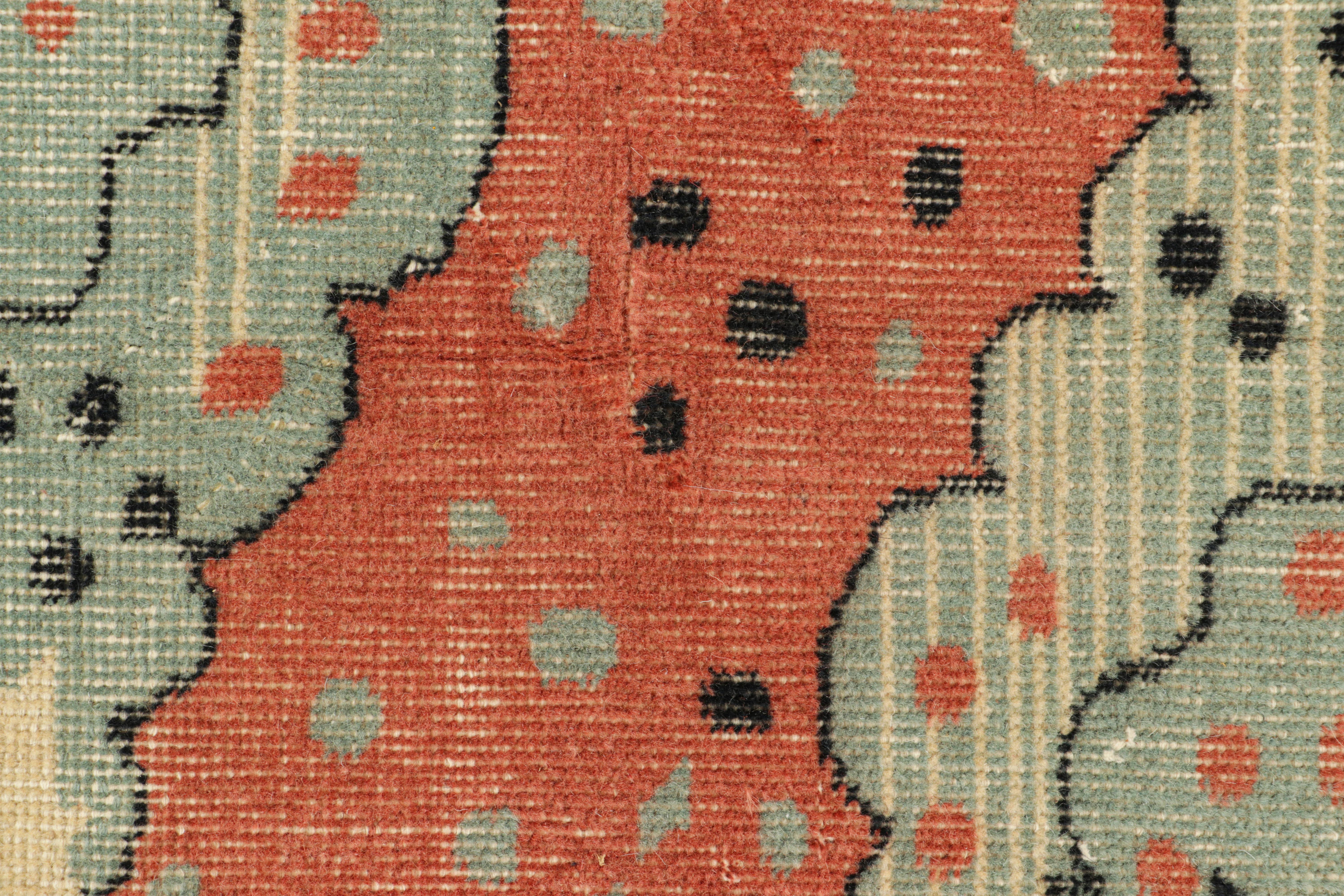 Turkish Vintage Zeki Müren Art Deco Rug in Pink with Abstract Patterns from Rug & Kilim For Sale