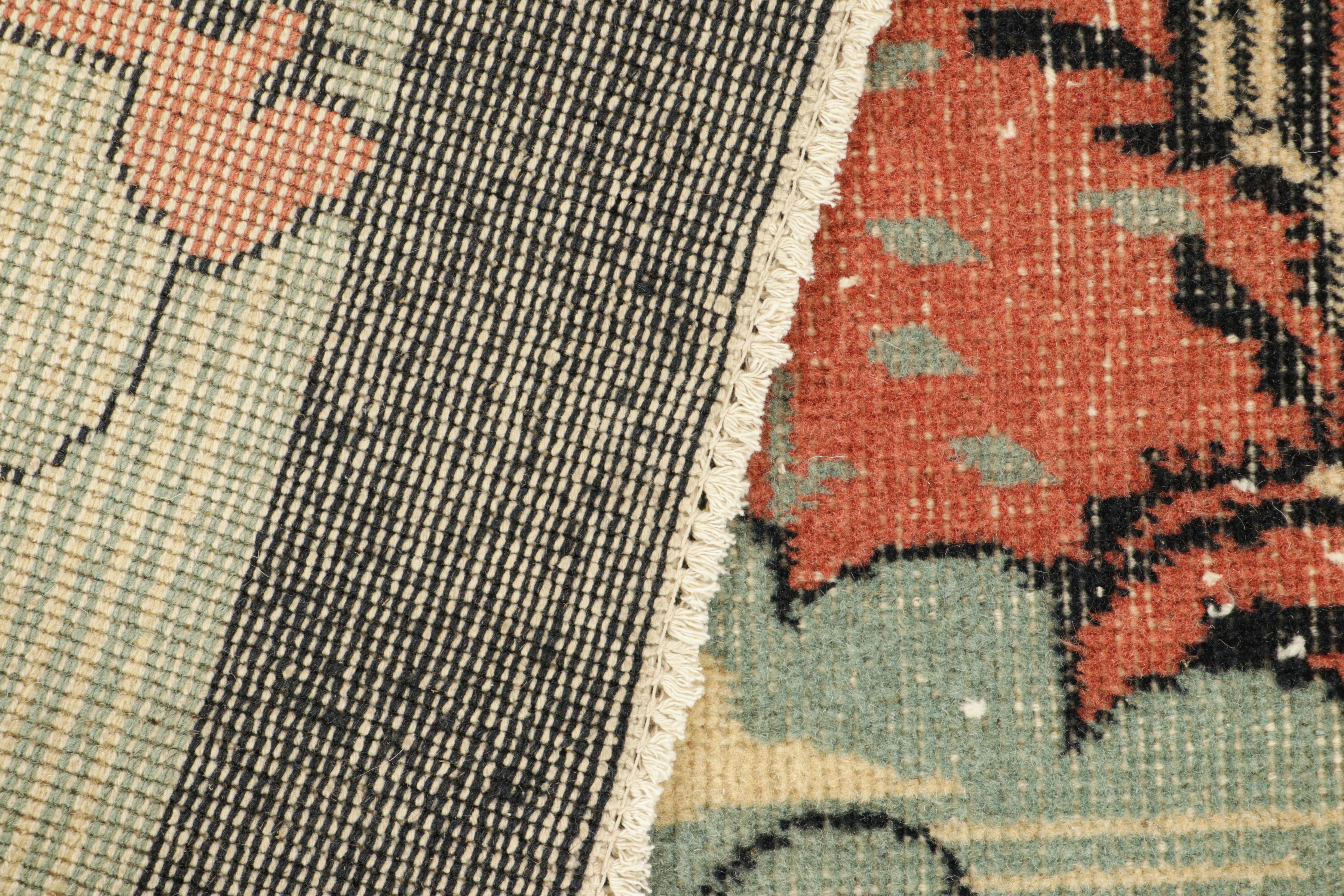 Wool Vintage Zeki Müren Art Deco Rug in Pink with Abstract Patterns from Rug & Kilim For Sale