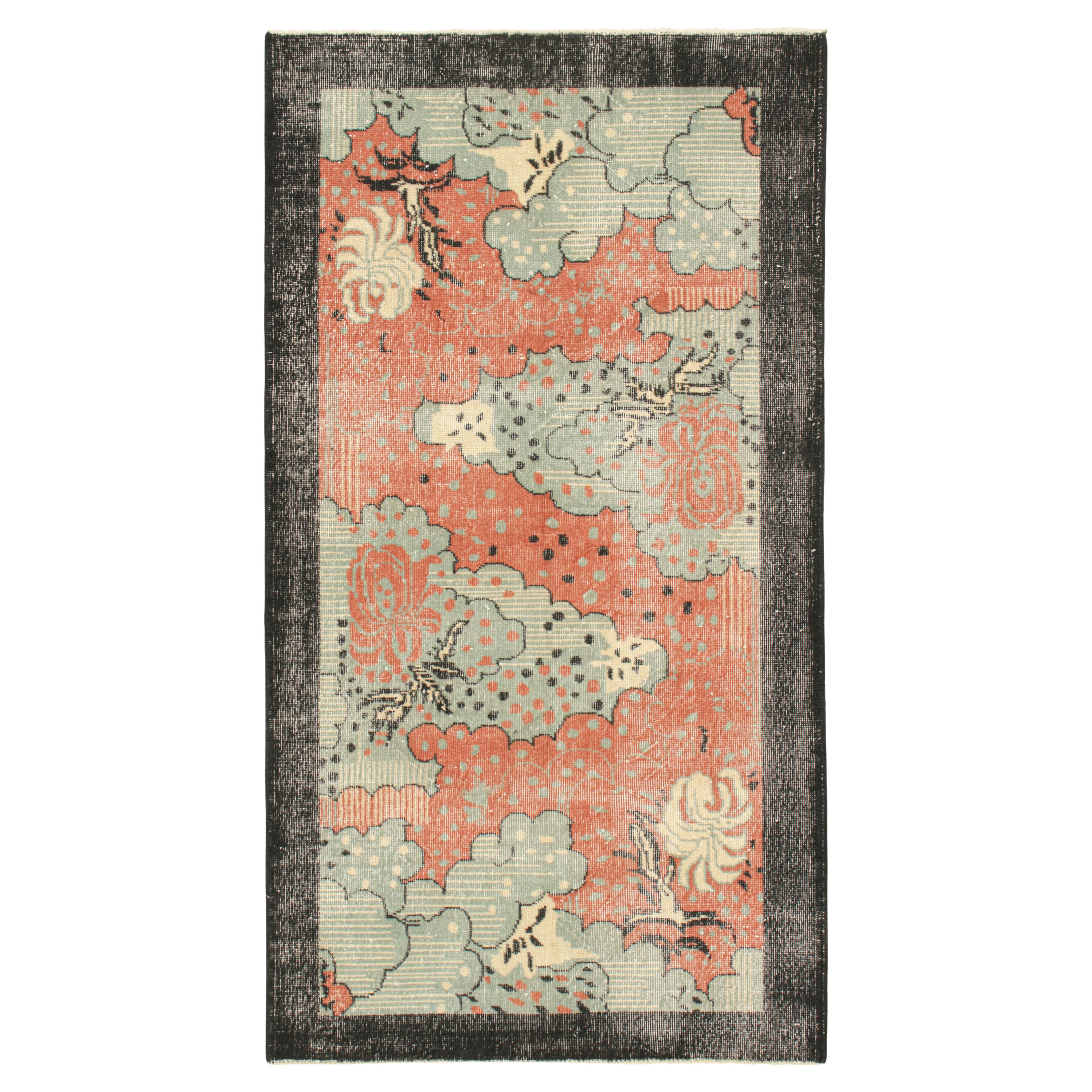 Vintage Zeki Müren Art Deco Teppich in Rosa mit abstrakten Mustern von Rug & Kilim
