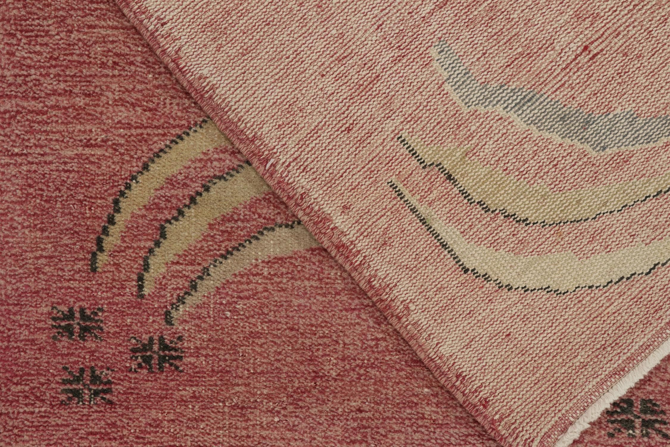 Vintage Zeki Muren Art Deco Teppich in Rosa mit bunten Mustern – Teppich & Kelim im Zustand „Gut“ im Angebot in Long Island City, NY