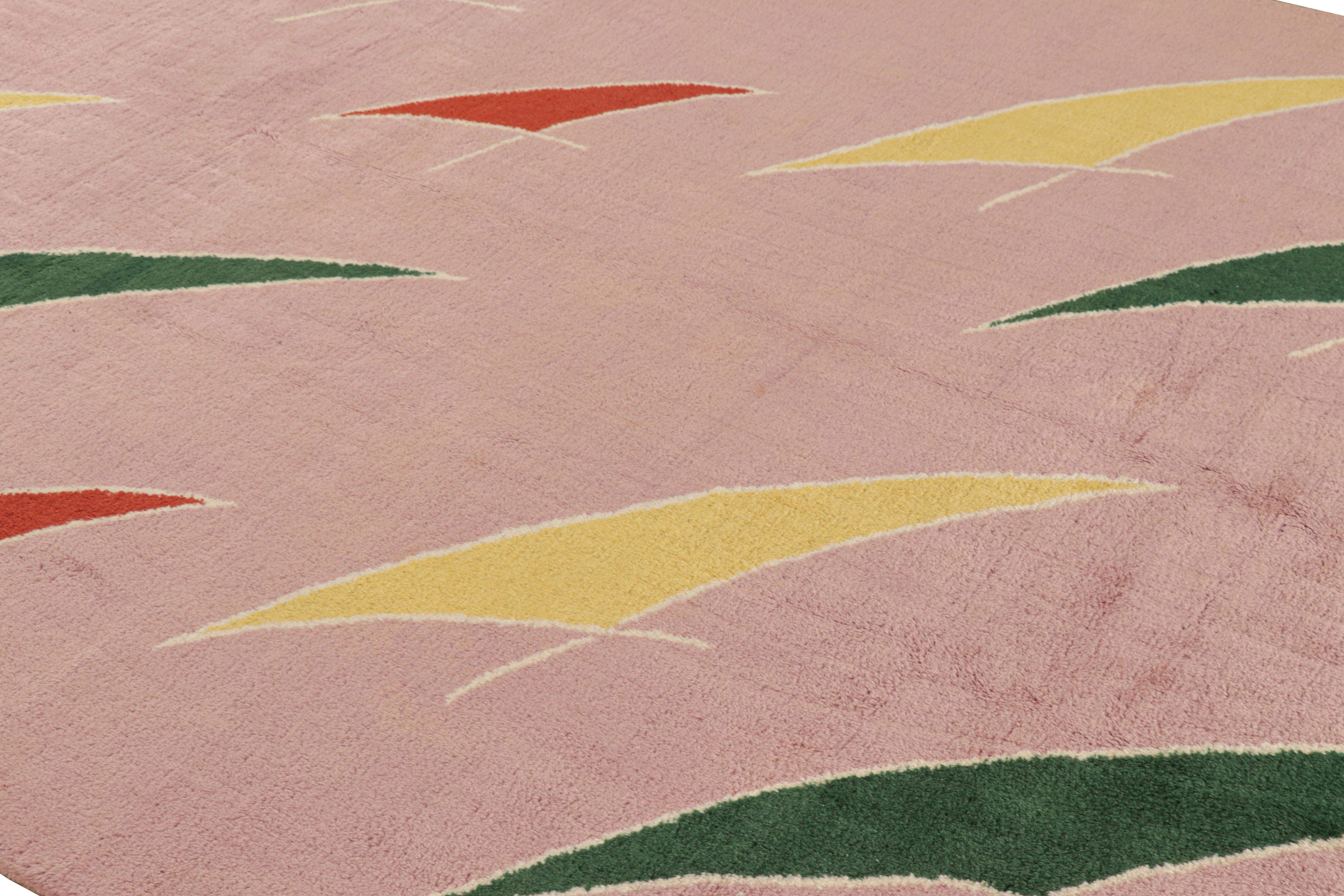 Dieser 9x9 große, handgeknüpfte Wollteppich aus der Türkei (ca. 1960-1970) ist eine einzigartige Ergänzung der Mid-Century Pasha Collection von Rug & Kilim - eine Zusammenstellung seltener Teppiche aus der Mitte des Jahrhunderts, die vermutlich vom