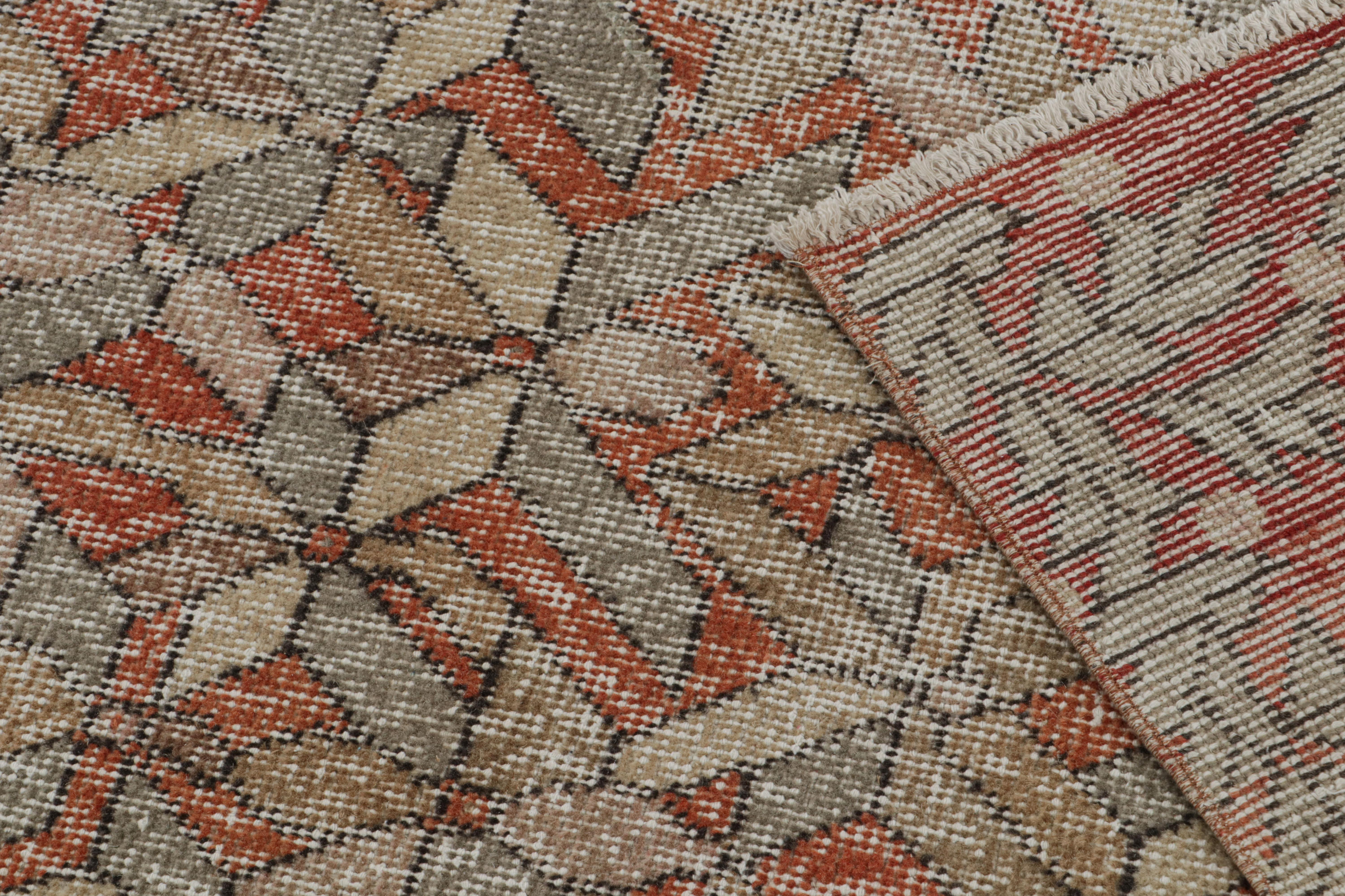Alfombra vintage Zeki Müren Art Decó en rojo, con motivos florales, de Rug & Kilim Lana en venta