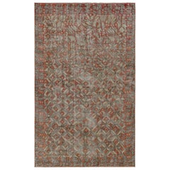 Vintage Zeki Müren Art Deco Teppich in Rot, All Over Floral Motifs, von Rug & Kilim