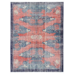 Vintage Zeki Müren Art Deco Rug in Red with Abstract Patterns from Rug & Kilim