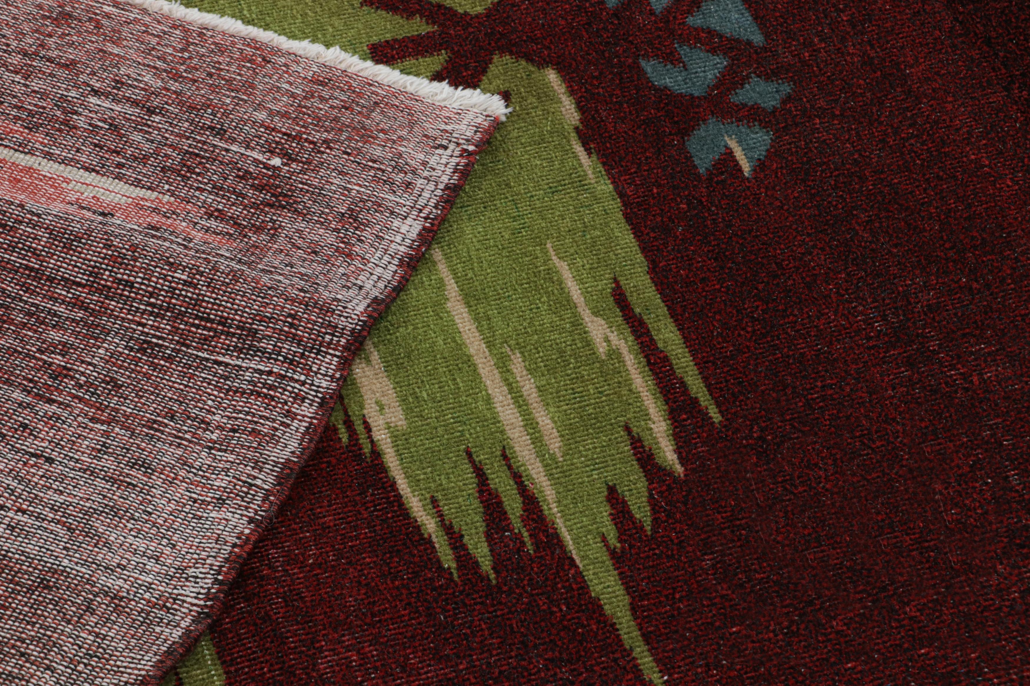 Vintage Zeki Müren Art-Deco-Teppich in Rot mit geometrischen Mustern, von Rug & Kilim (Mitte des 20. Jahrhunderts) im Angebot
