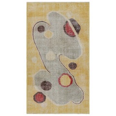 Vintage Zeki Müren Art Deco Teppich in Gelb mit abstraktem Muster von Rug & Kilim