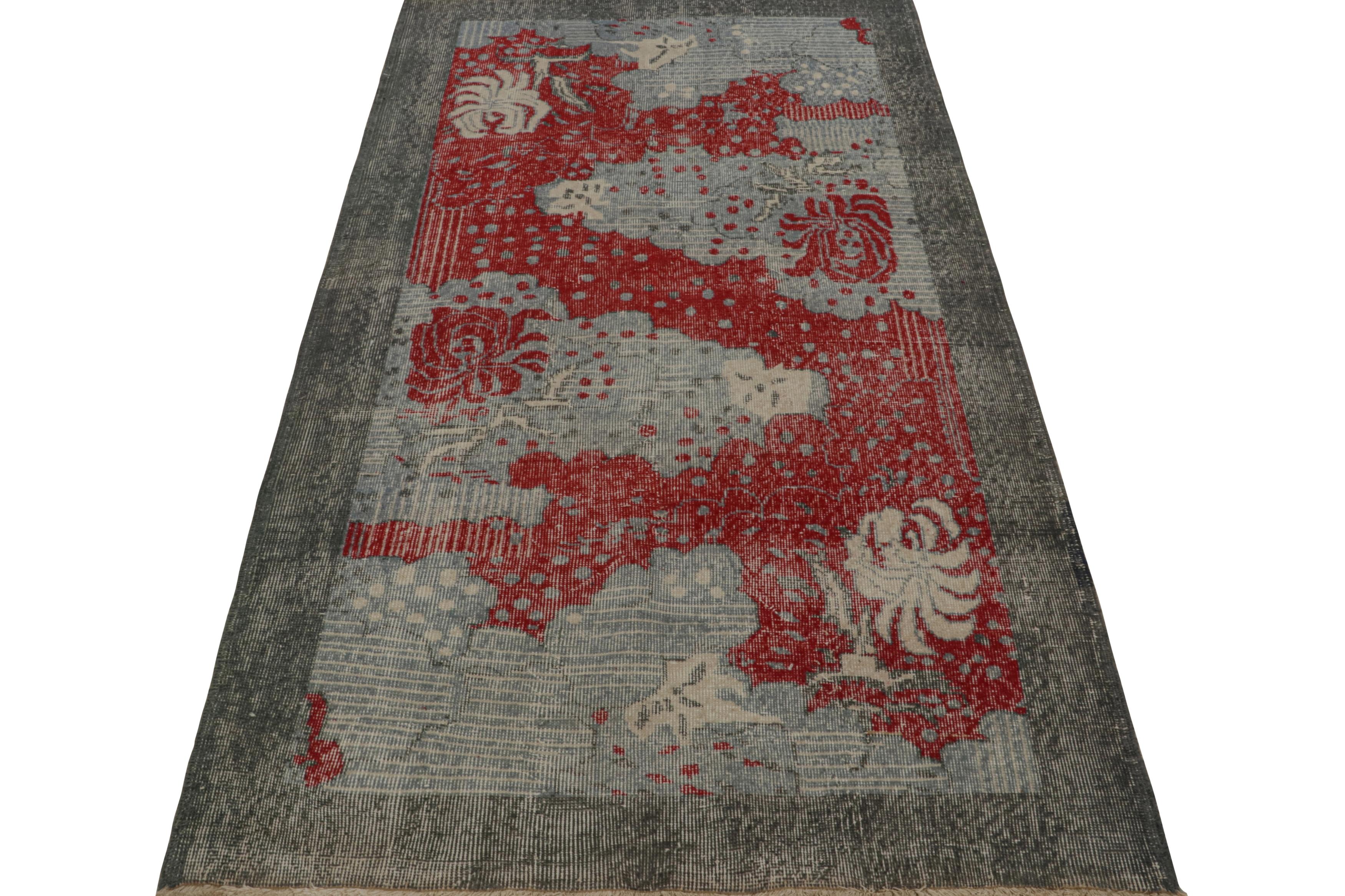 Turkish Vintage Zeki Müren Art Deco rug, with Abstract patterns, from Rug & Kilim For Sale