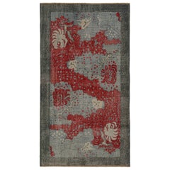 Tappeto vintage Zeki Müren Art Deco, con motivi astratti, da Rug & Kilim
