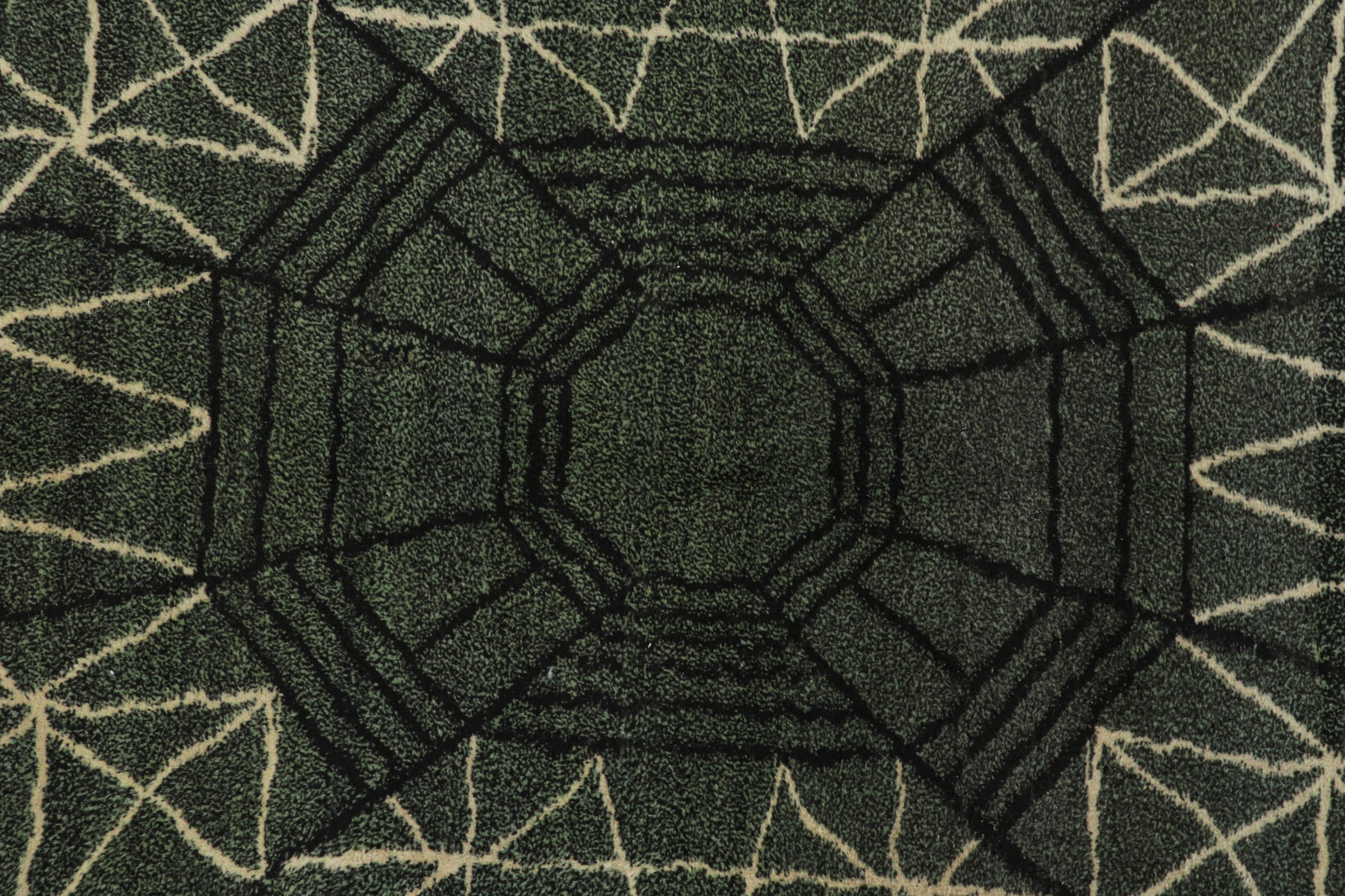 Mid-20th Century Vintage Zeki Müren Art Deco Rug, with bold Geometric patterns, from Rug & Kilim. For Sale