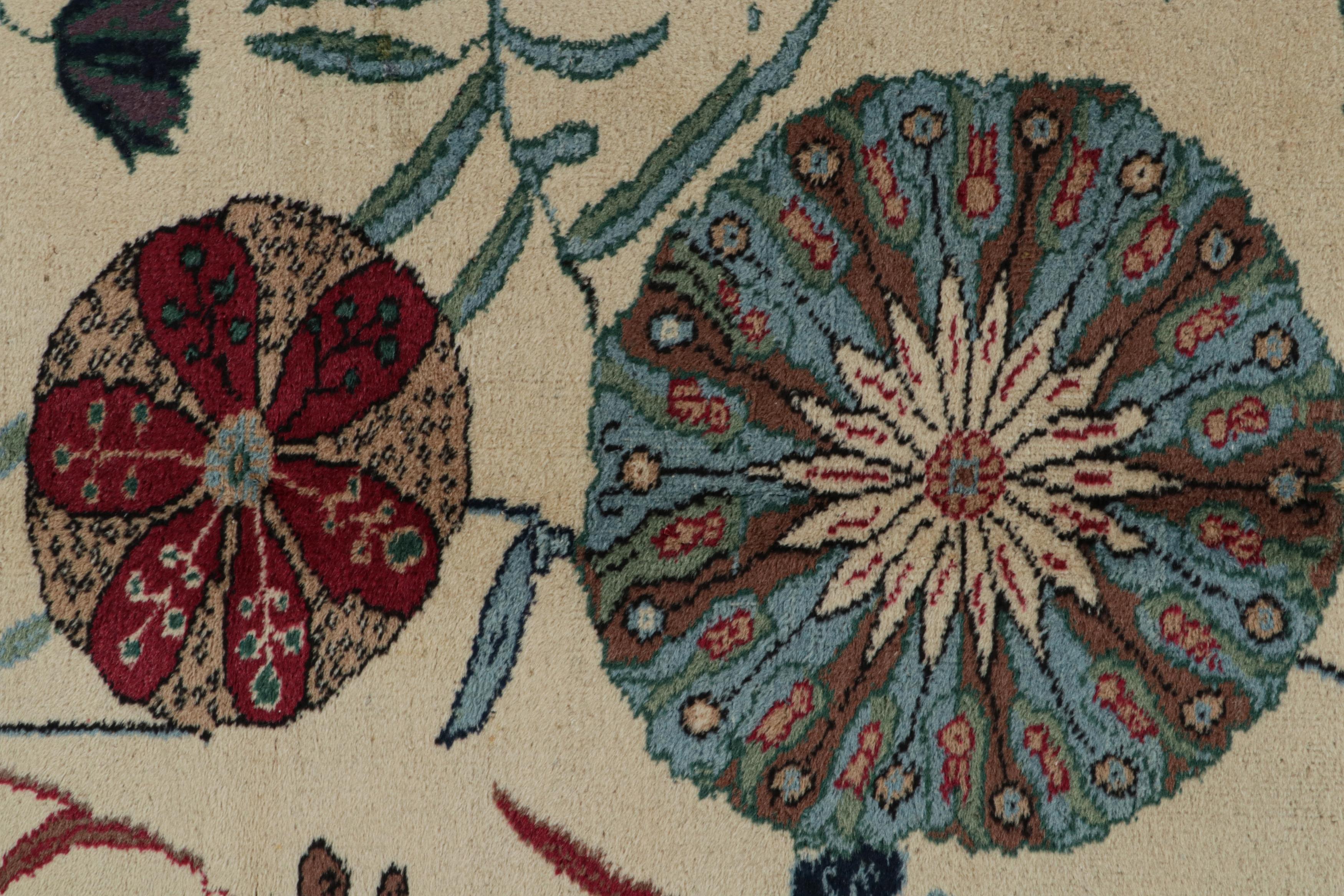 Mid-20th Century Vintage Zeki Müren Art Deco Rug, with Floral Patterns, from Rug & Kilim For Sale