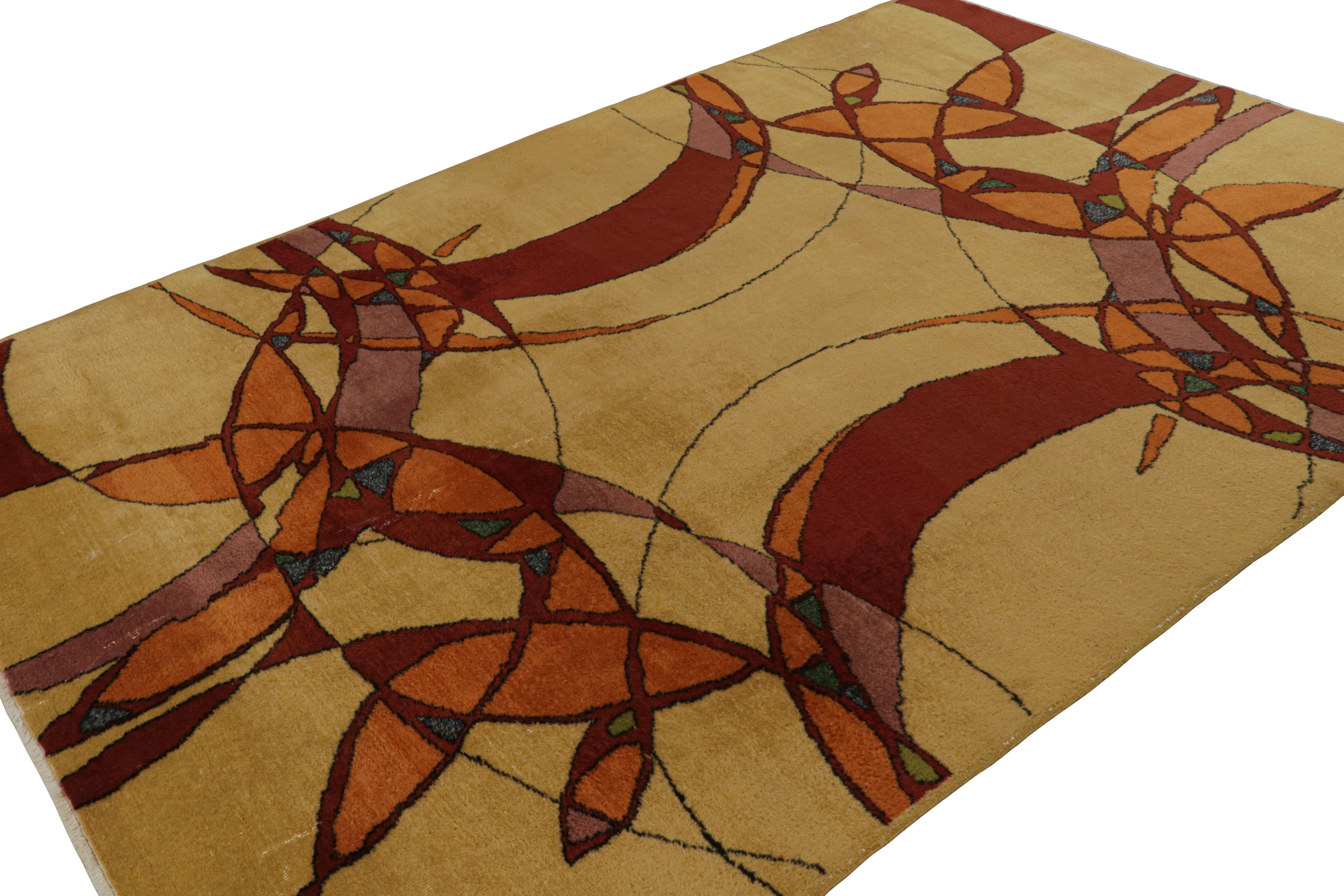 Hand-knotted in wool, circa 1960 - 1970, this 4x6 vintage Müren Art Deco rug is an exciting new curation from Rug & Kilim. Its design nods to the atomic age and mid-century modern sensibilities, making it a rare Müren art piece.  

On the design: