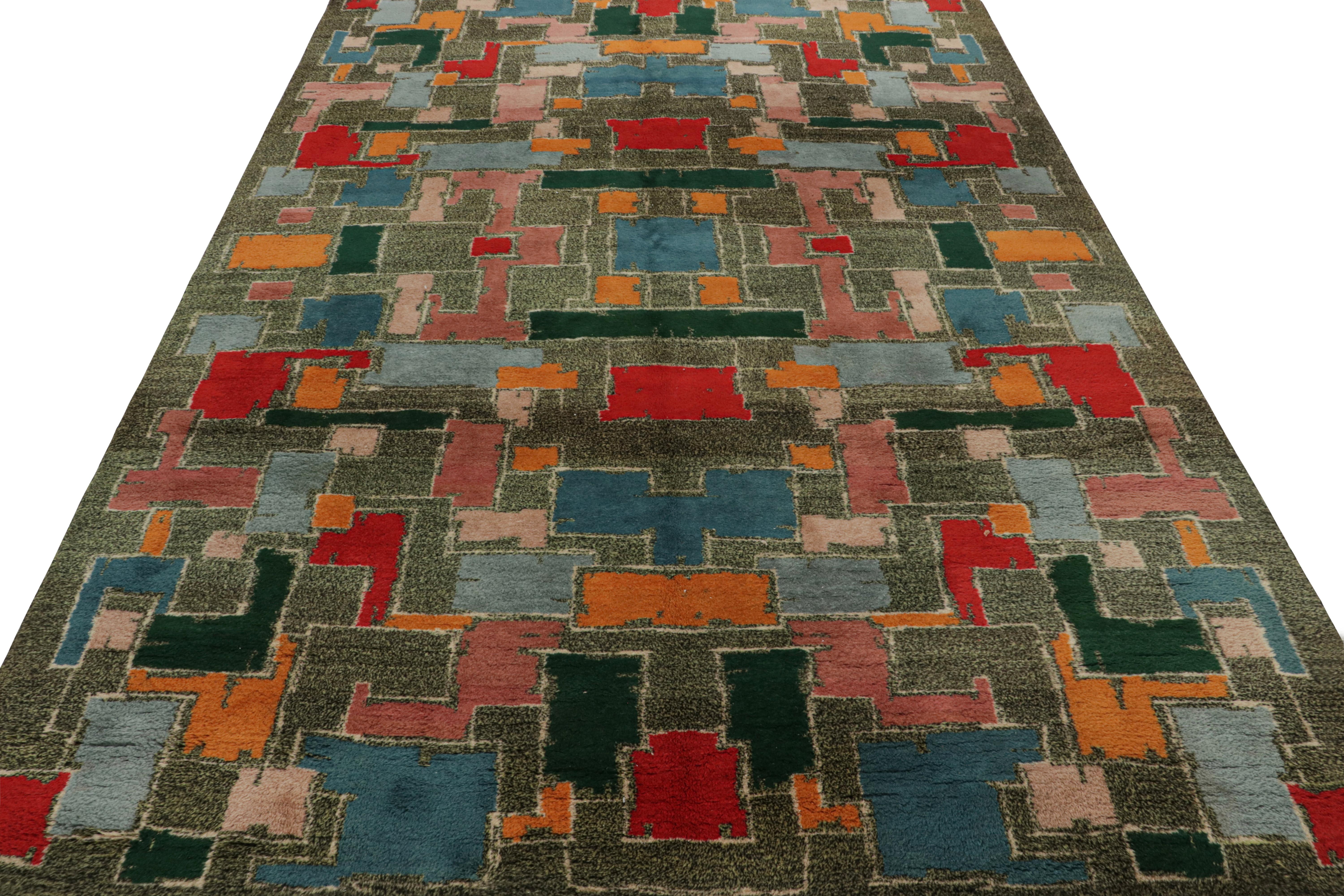 Vintage Zeki Müren Art Deco Teppich, mit geometrischen Mustern, von Rug & Kilim (Art déco) im Angebot