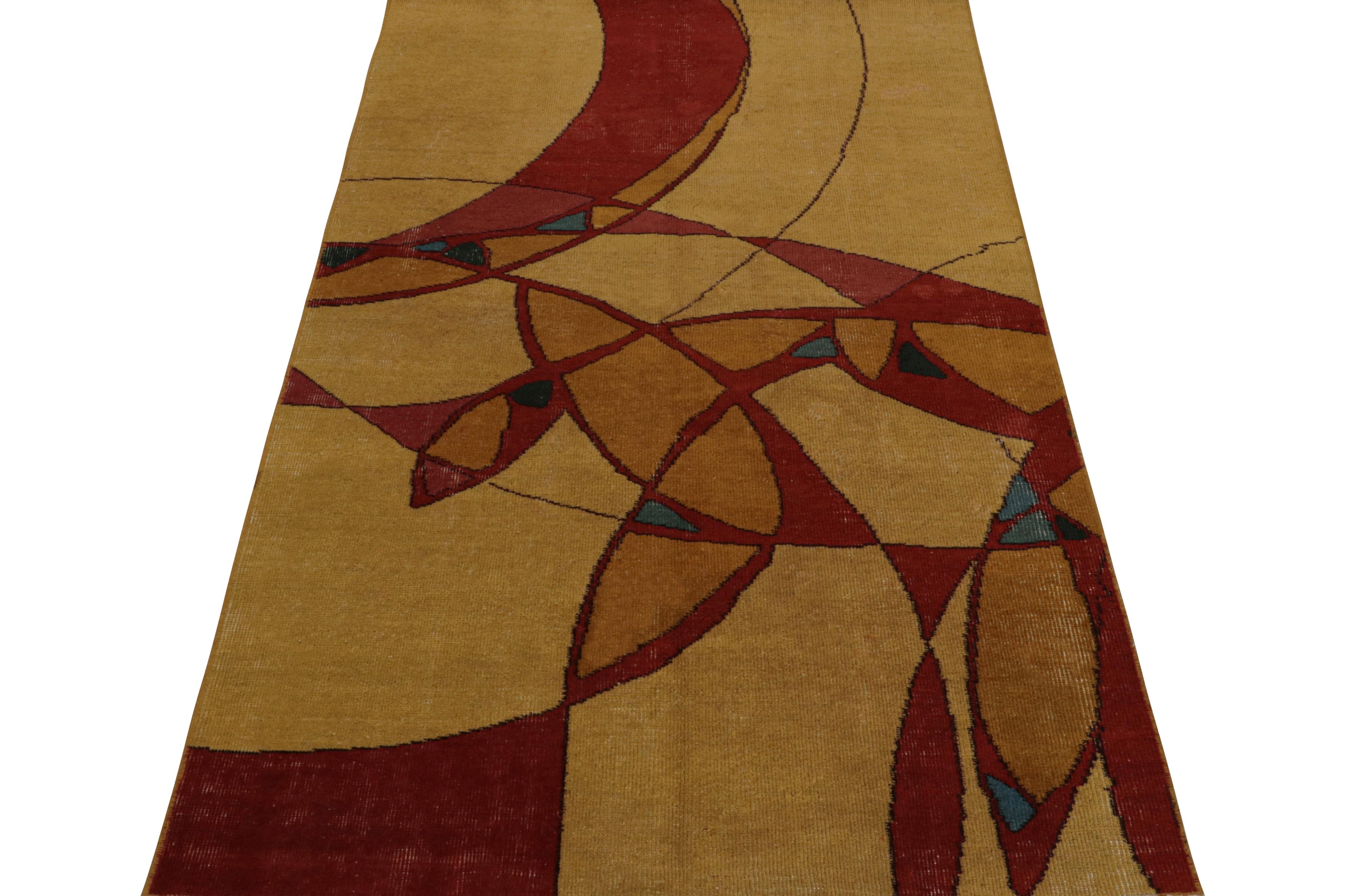 Turkish Vintage Zeki Muren Art Deco rug, with Geometric patterns, from Rug & Kilim For Sale