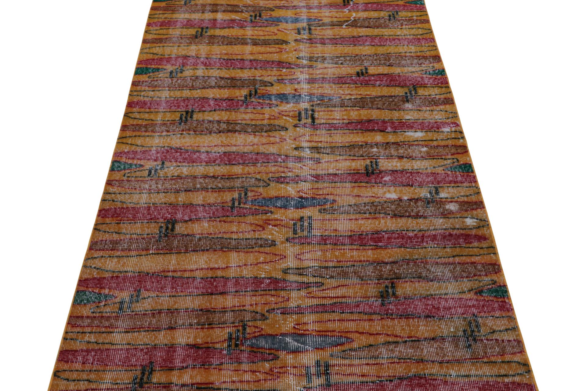 Turkish Vintage Zeki Müren Art Deco Rug with Geometric Patterns, from Rug & Kilim For Sale