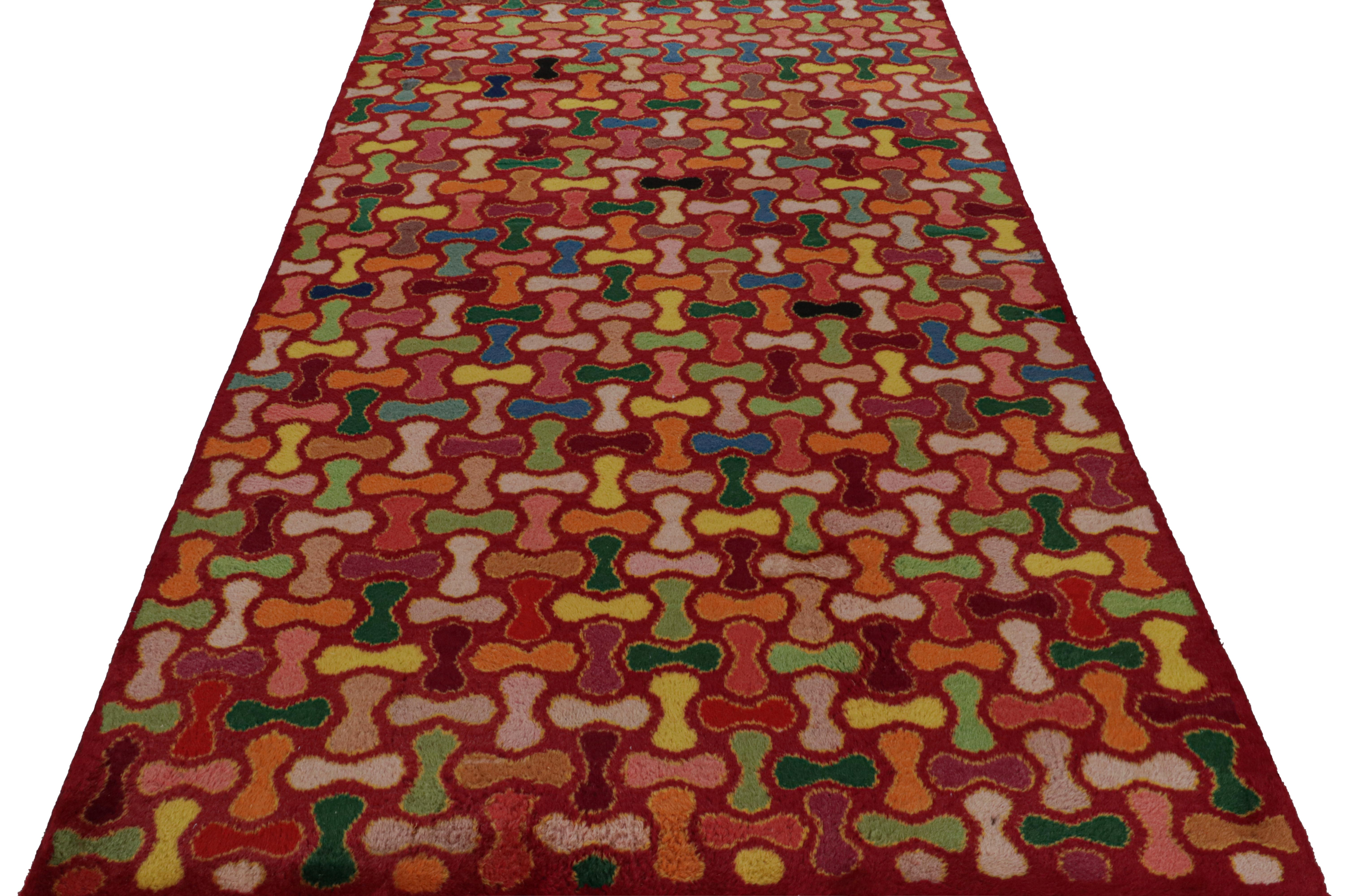Turkish Vintage Zeki Muren Art Deco rug, with Geometric patterns, from Rug & Kilim For Sale