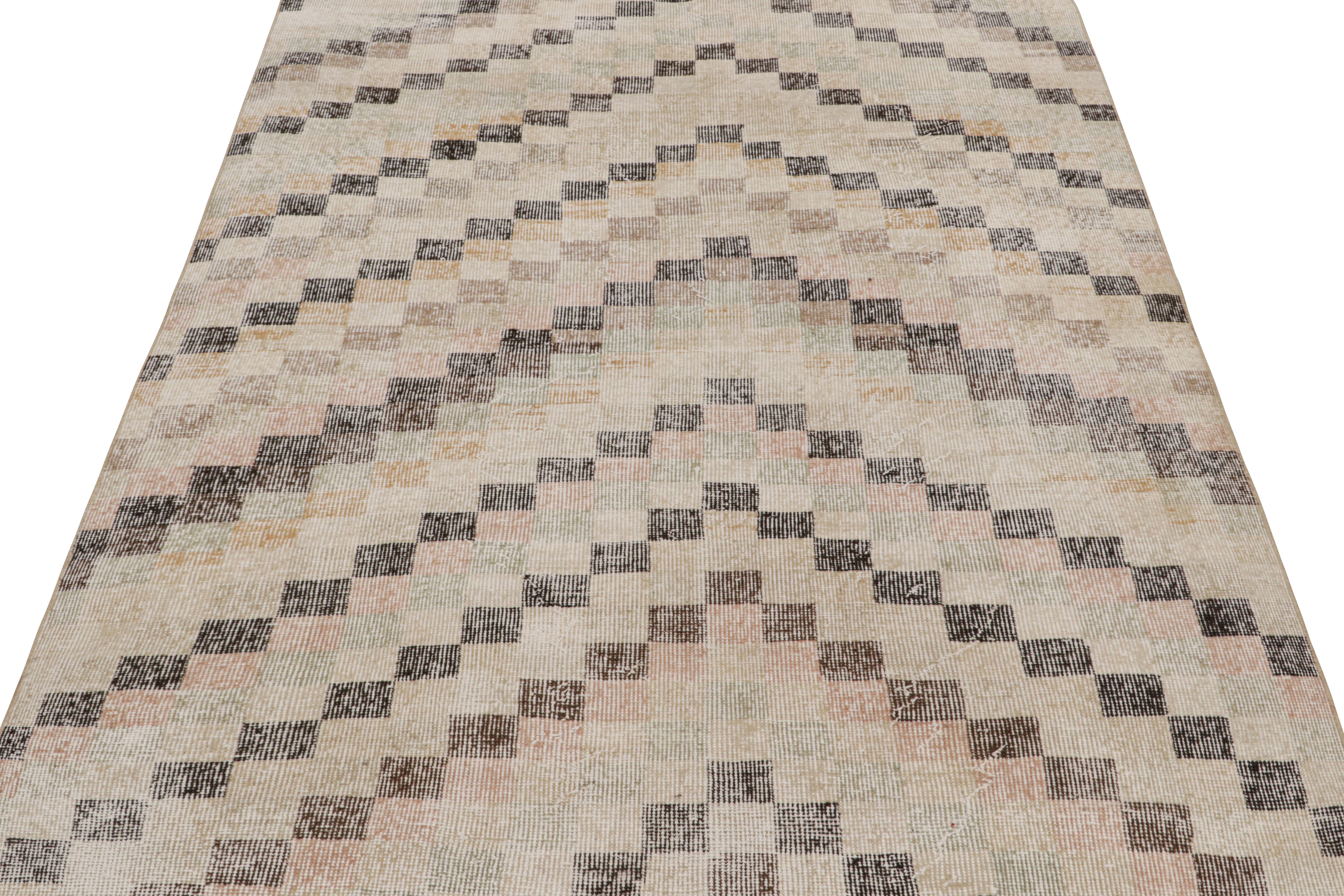 Vintage Zeki Müren Art-Deco-Teppich mit geometrischen Mustern, von Rug & Kilim (Stammeskunst) im Angebot