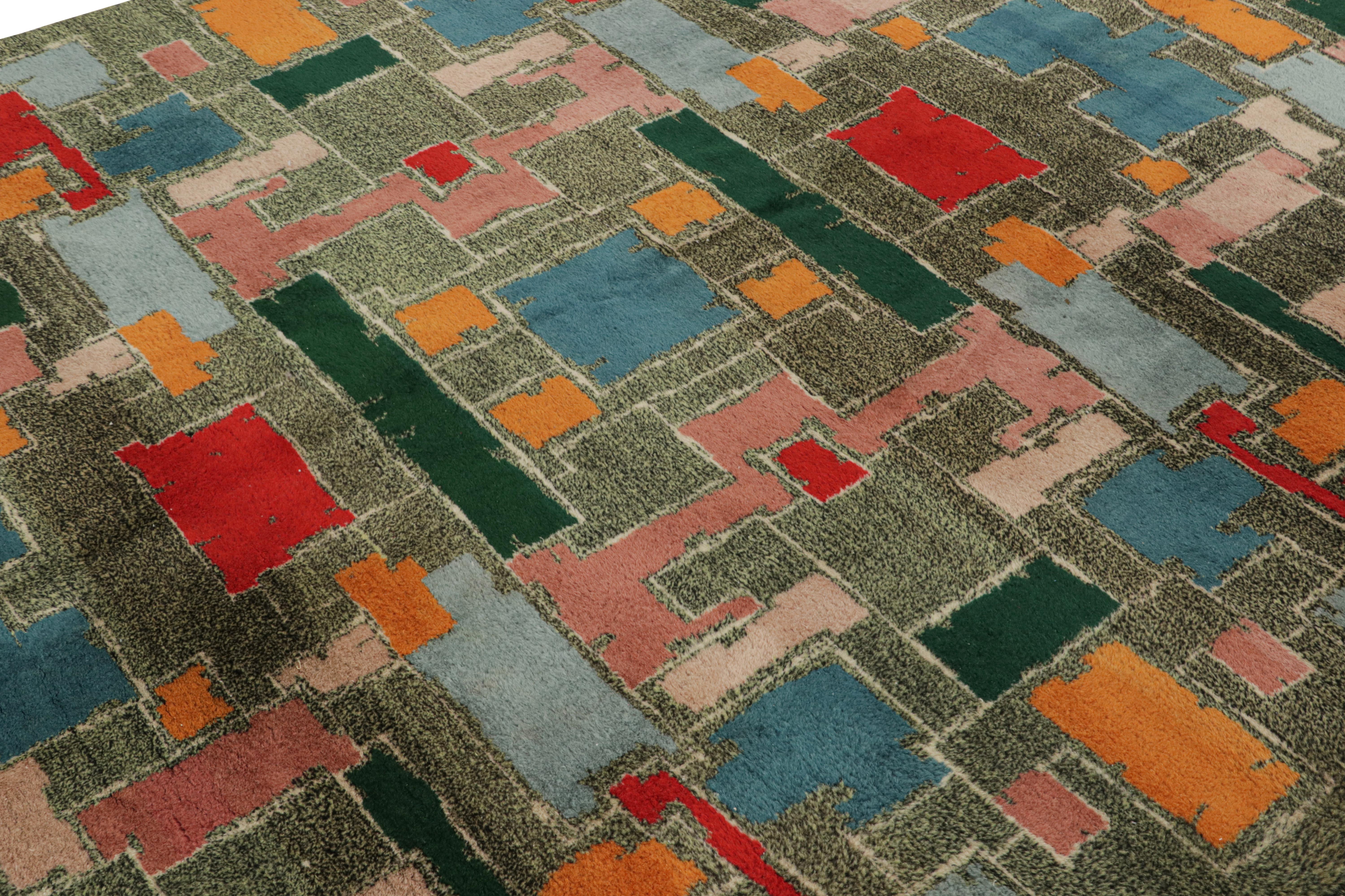 Vintage Zeki Müren Art Deco Teppich, mit geometrischen Mustern, von Rug & Kilim (Türkisch) im Angebot