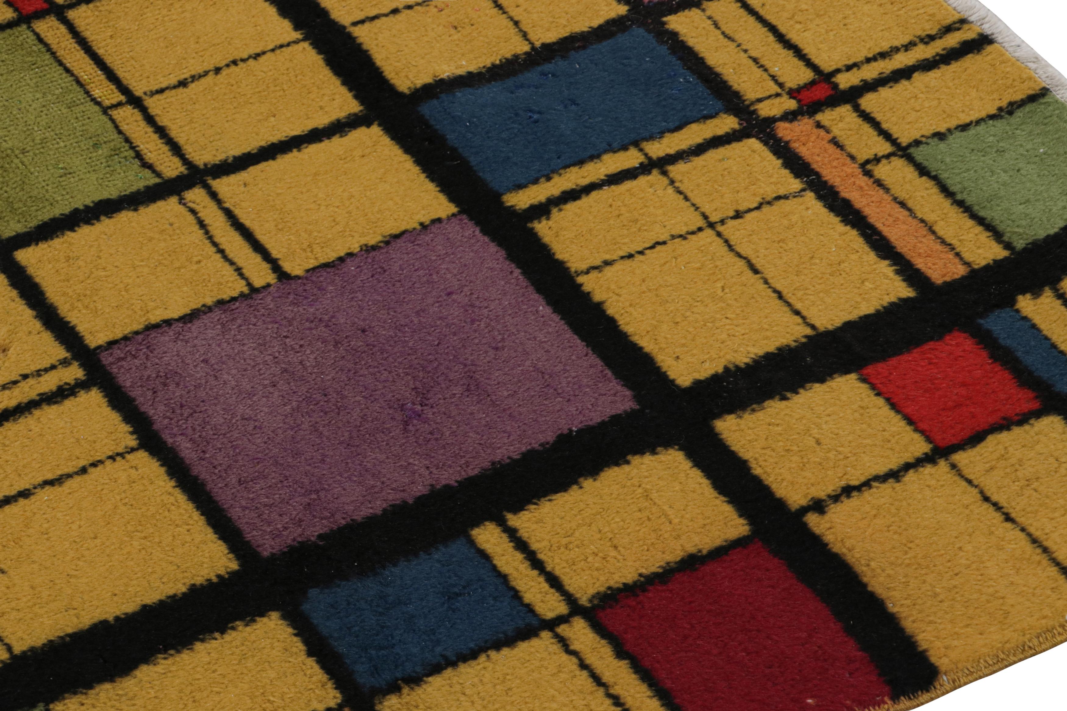 Vintage Zeki Muren Art Deco Teppich, mit Geometrischen Mustern, von Rug & Kilim (Handgeknüpft) im Angebot