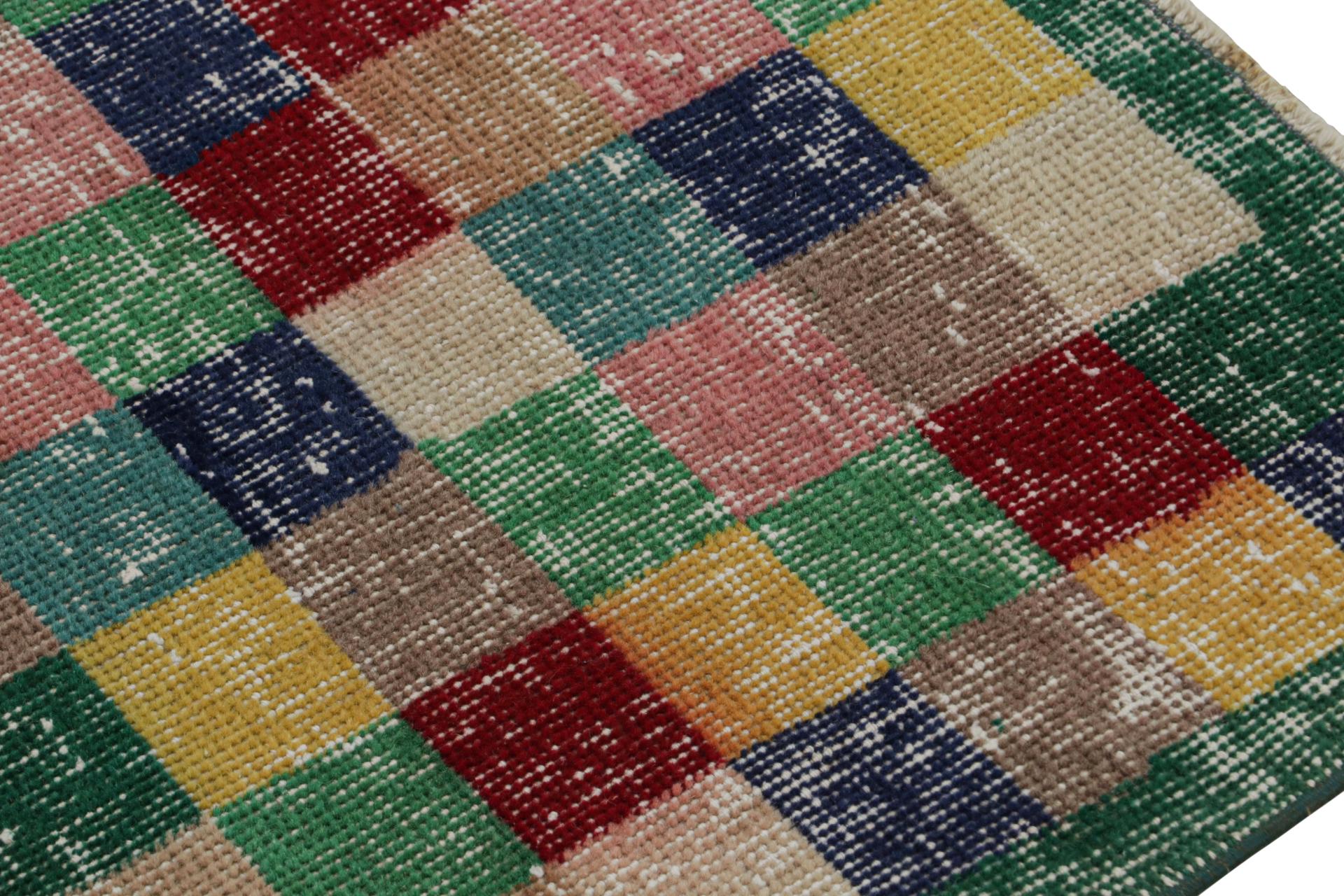Alfombra vintage Zeki Müren Art Decó con motivos geométricos, de Rug & Kilim en Bueno estado para la venta en Long Island City, NY