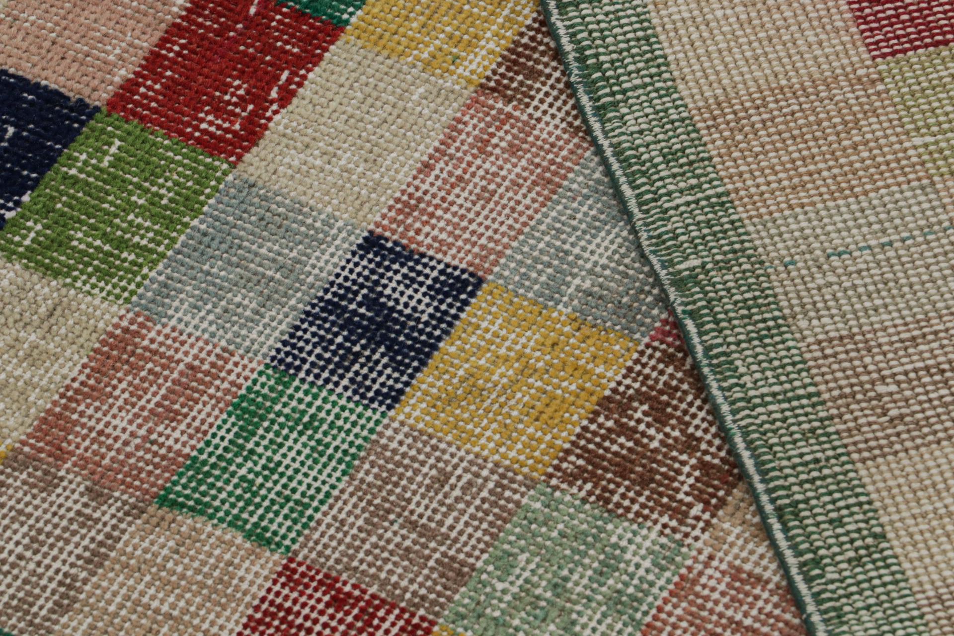 Vintage Zeki Müren Art-Deco-Teppich mit geometrischen Mustern, von Rug & Kilim (Mitte des 20. Jahrhunderts) im Angebot
