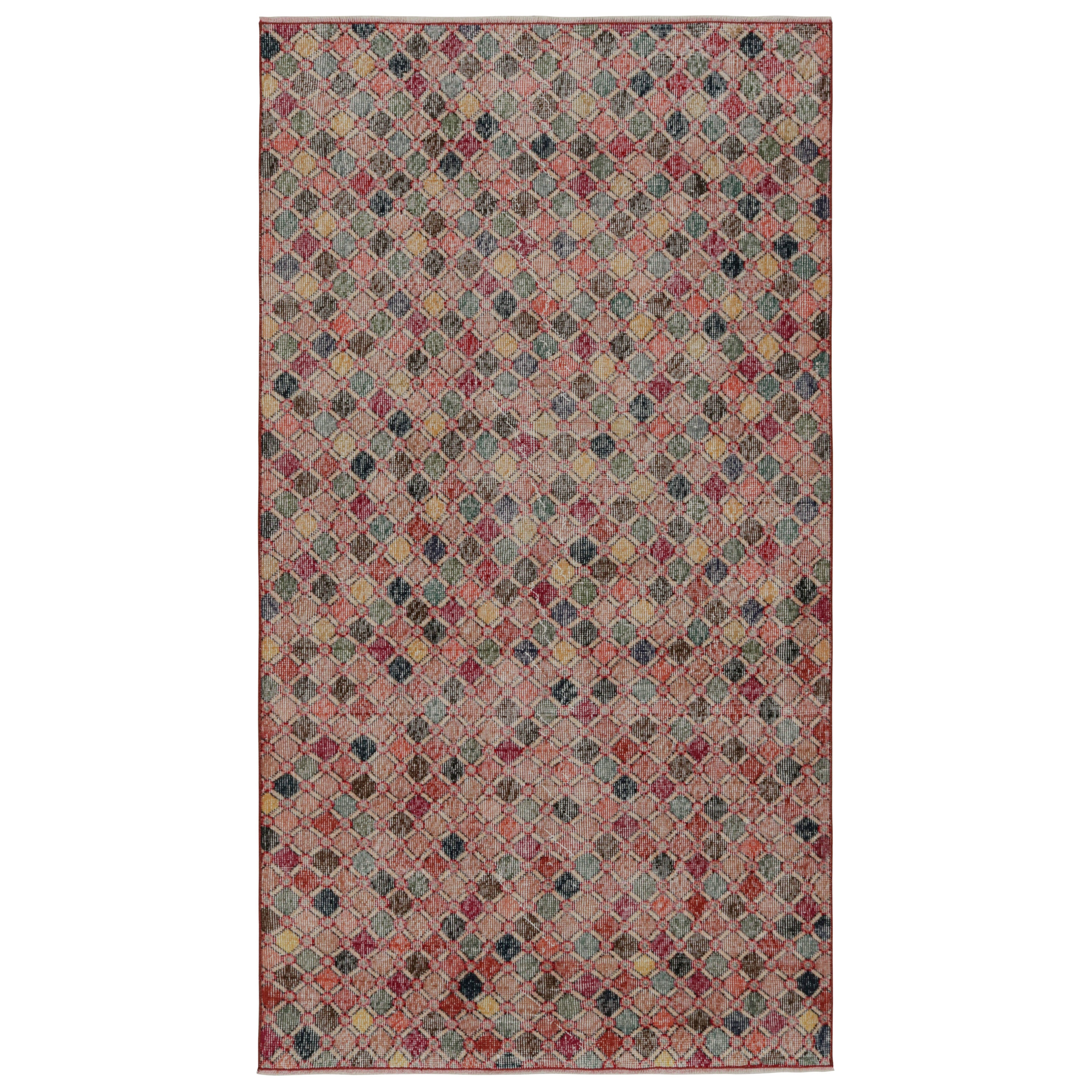 Vintage Zeki Müren Art-Deco-Teppich mit geometrischen Mustern, von Rug & Kilim