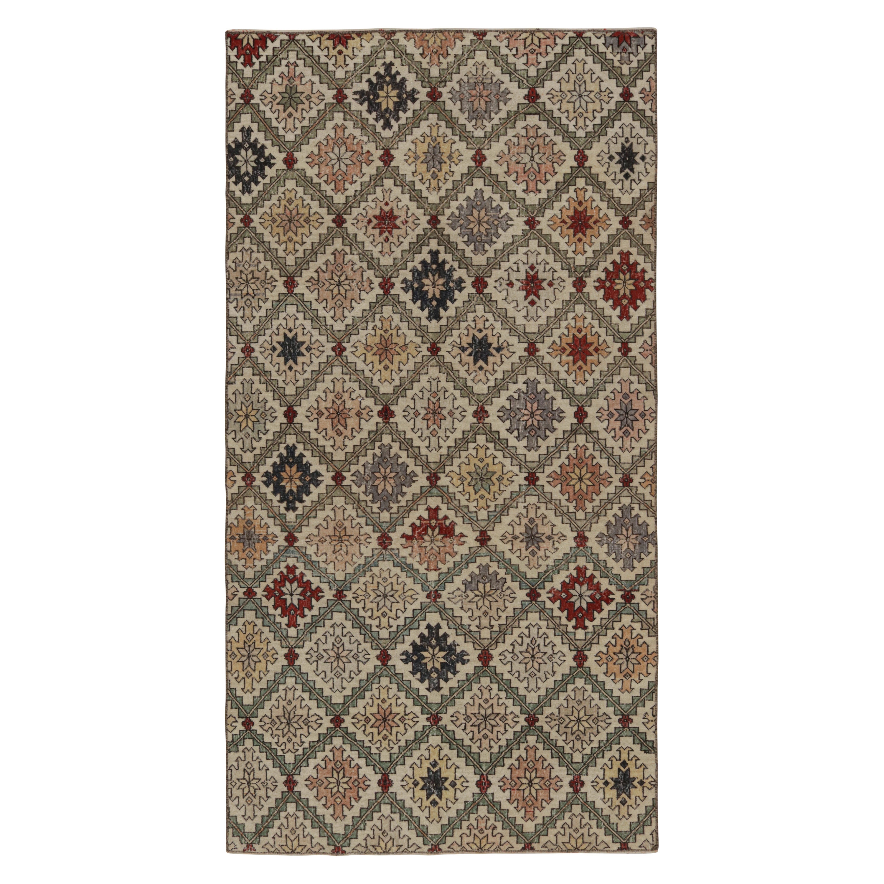 Vintage Zeki Müren Art-Deco-Teppich mit geometrischen Mustern, von Rug & Kilim