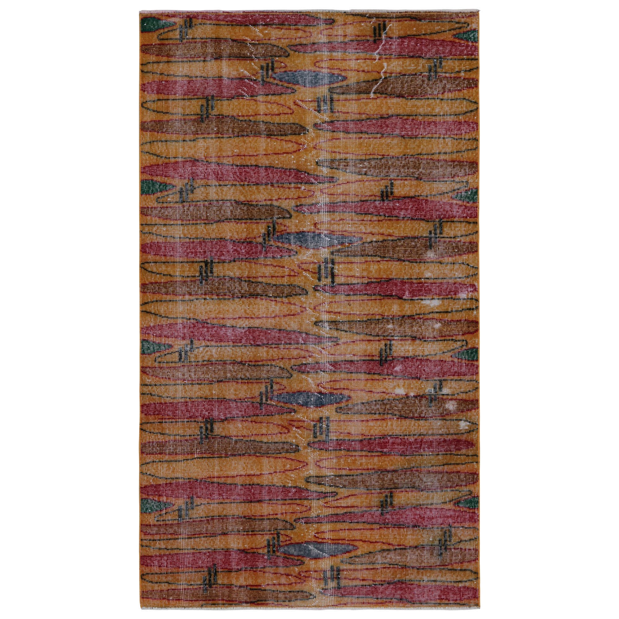 Vintage Zeki Müren Art Deco Rug with Geometric Patterns, from Rug & Kilim For Sale