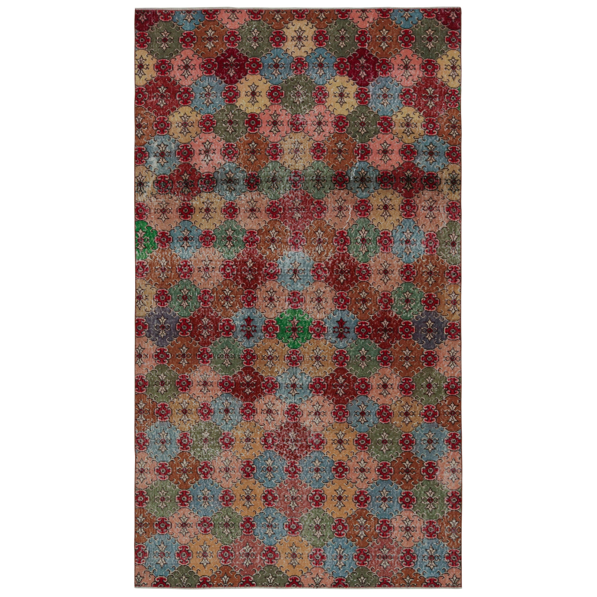 Vintage Zeki Müren Art-Deco-Teppich mit geometrischen Mustern, von Rug & Kilim