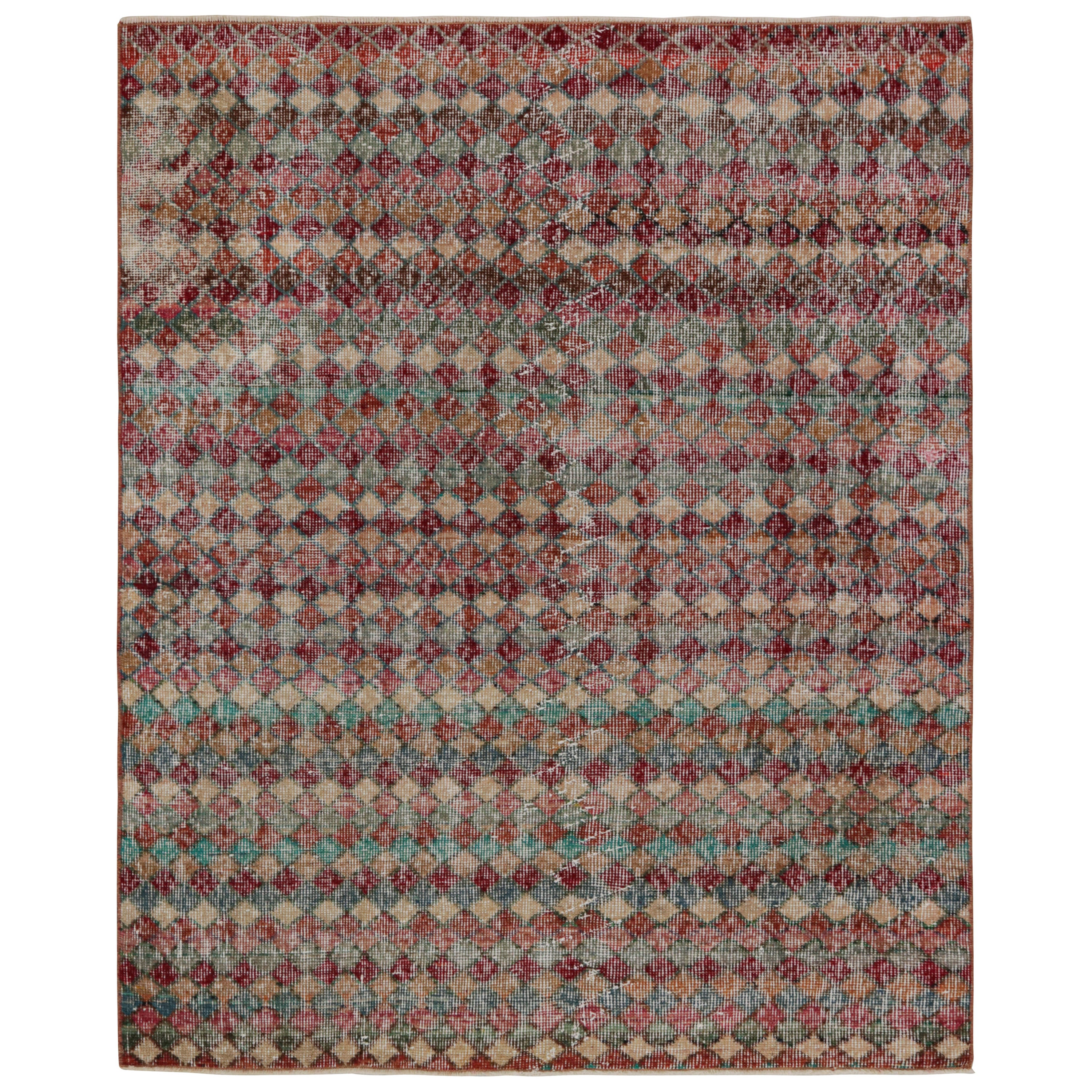 Vintage Zeki Müren Art-Deco-Teppich mit geometrischen Mustern, von Rug & Kilim