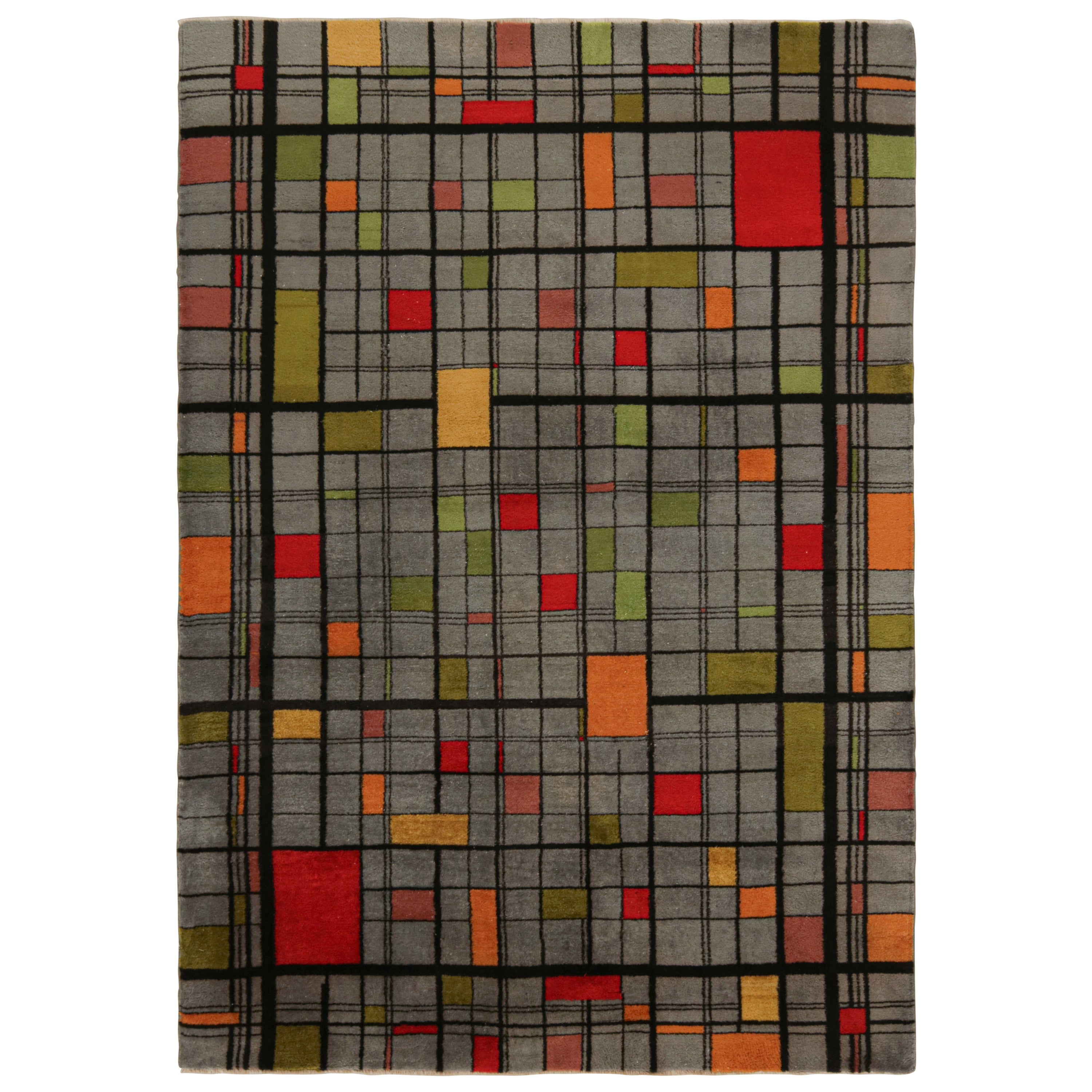 Vintage Zeki Muren Art Deco Teppich, mit Geometrischen Mustern, von Rug & Kilim