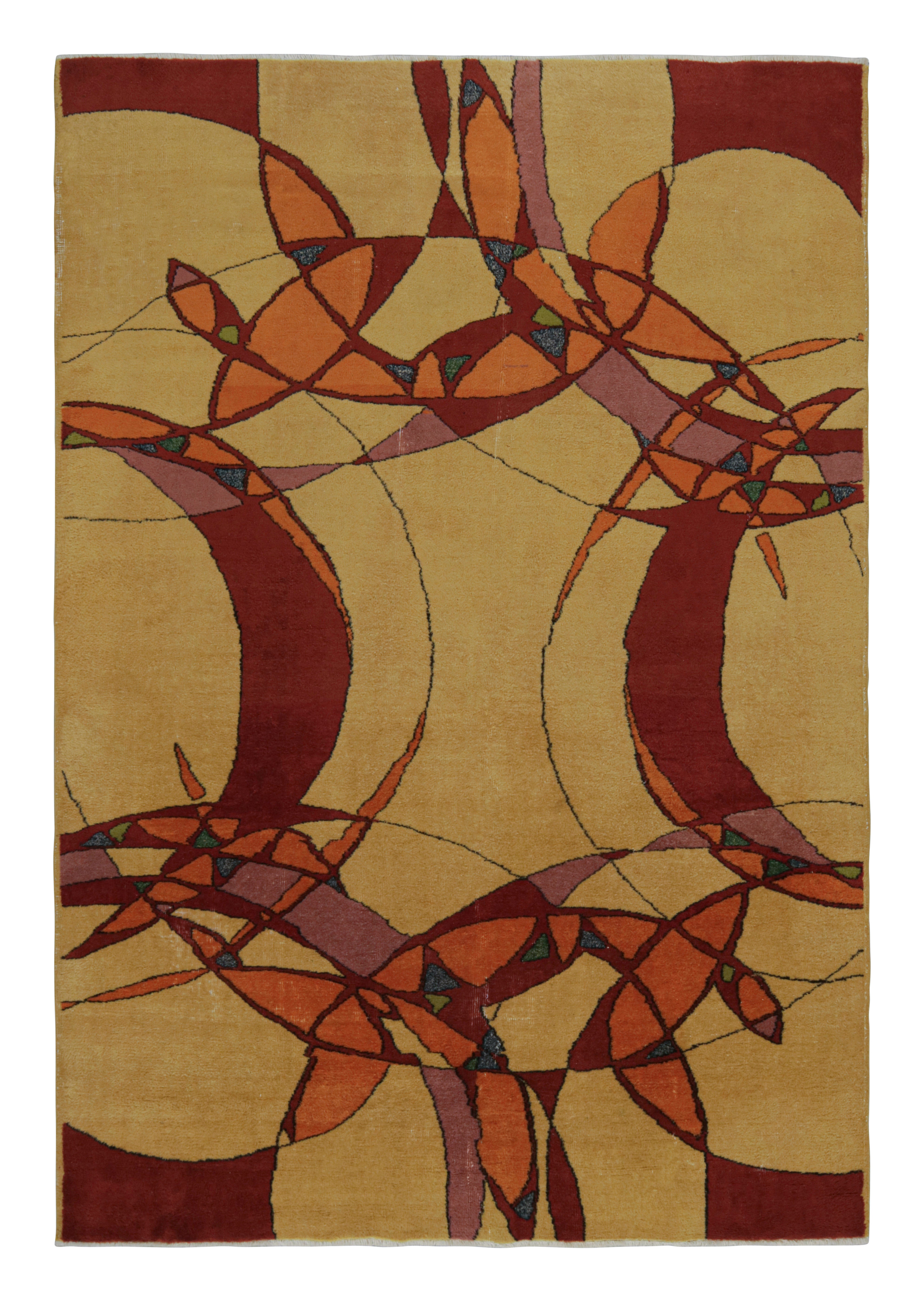 Vintage Zeki Muren Art Deco rug, with Geometric patterns, from Rug & Kilim For Sale