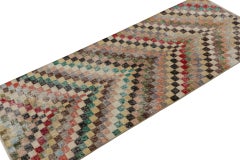 Vintage Zeki Müren Art Deco Runner Rug with Geometric Patterns, from Rug & Kilim