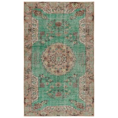 Vintage Zeki Müren European Style Rug, mit Blumenmustern, form Rug & Kilim