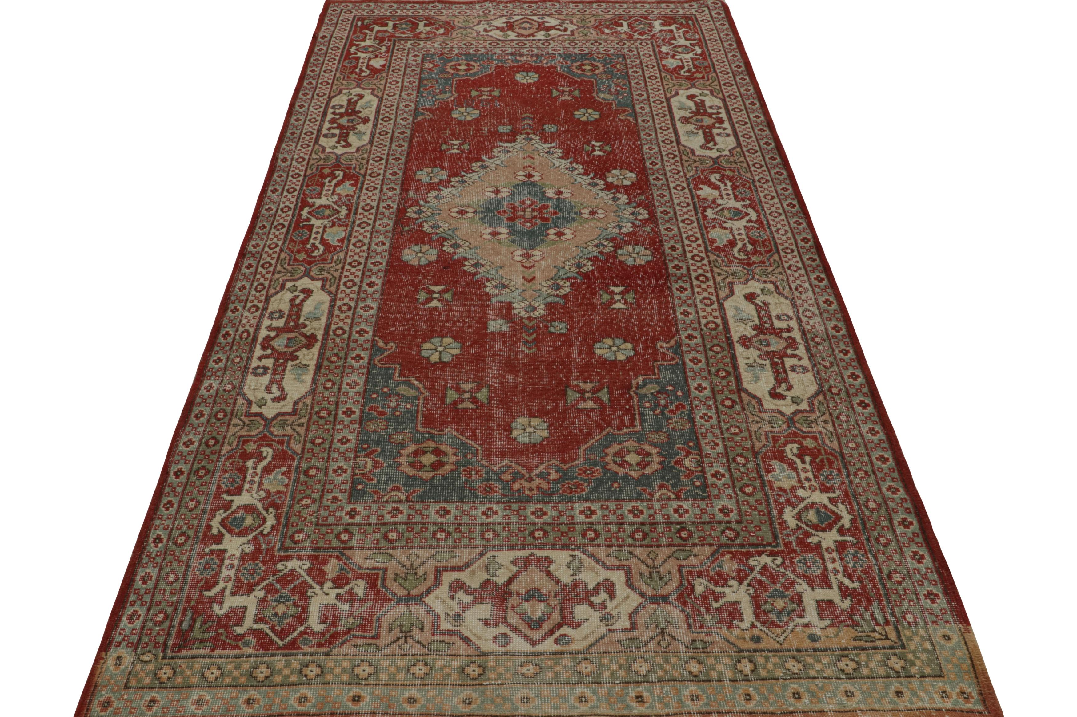 Turkish Vintage Zeki Muren Persian-inspired rug in Beige-Brown, from Rug & Kilim For Sale