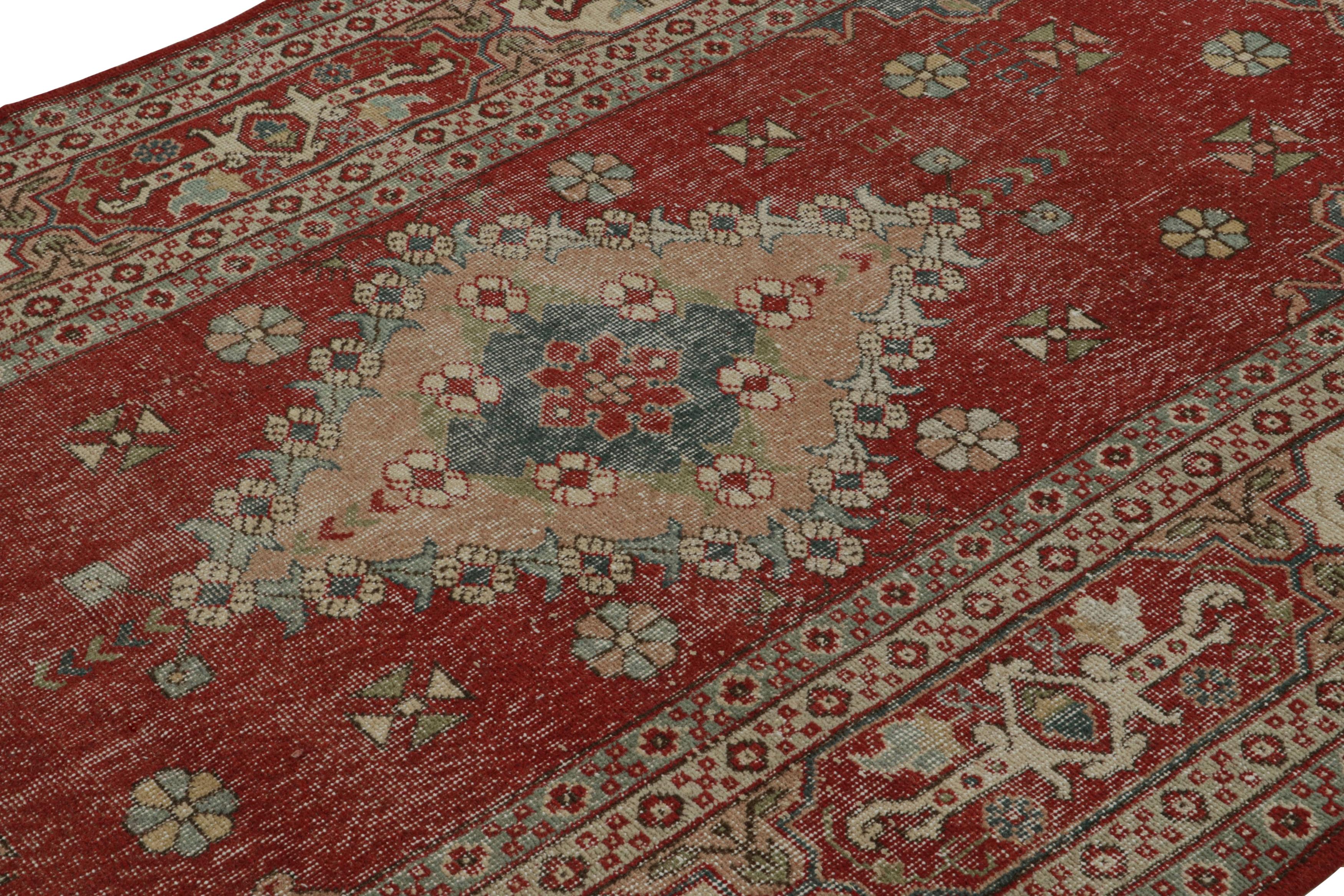 Hand-Knotted Vintage Zeki Muren Persian-inspired rug in Beige-Brown, from Rug & Kilim For Sale
