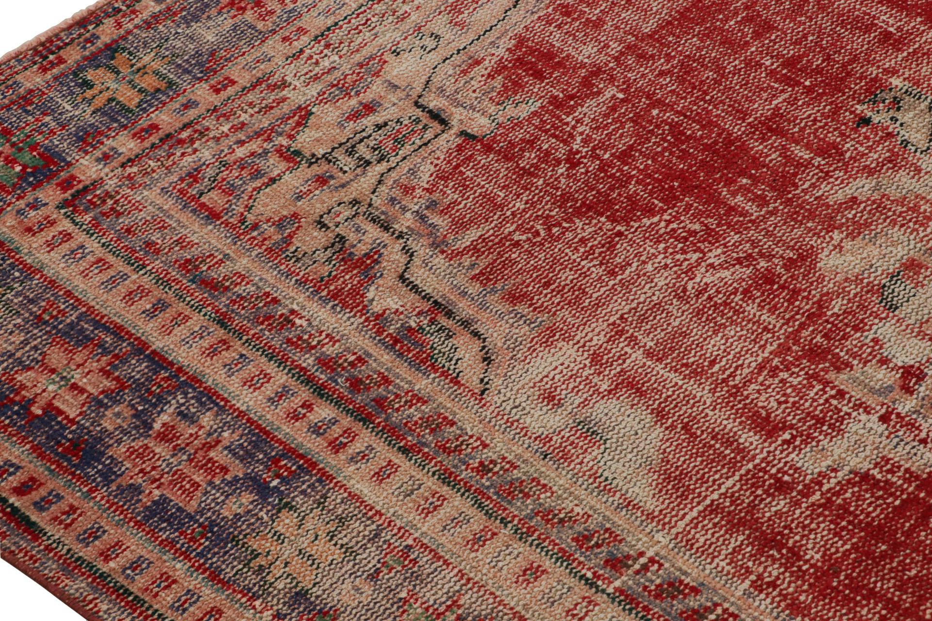 Hand-Knotted Vintage Zeki Müren Persian Style Rug with Central Medallion, from Rug & Kilim For Sale
