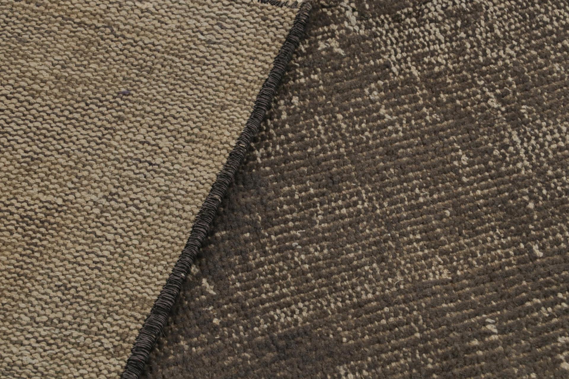 Wool Vintage Zeki Müren Plain Rug, in Gray, from Rug & Kilim For Sale