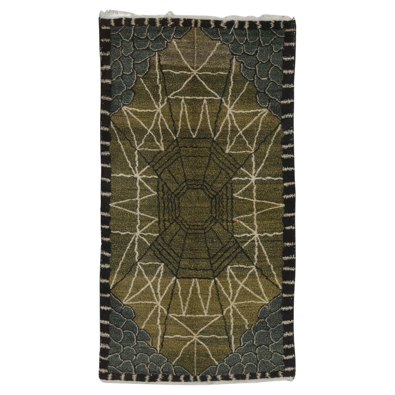 Tapis Vintage Zeki Muren - Antique Wool Turkish Zeki Muren Rug, Long Wool Rug