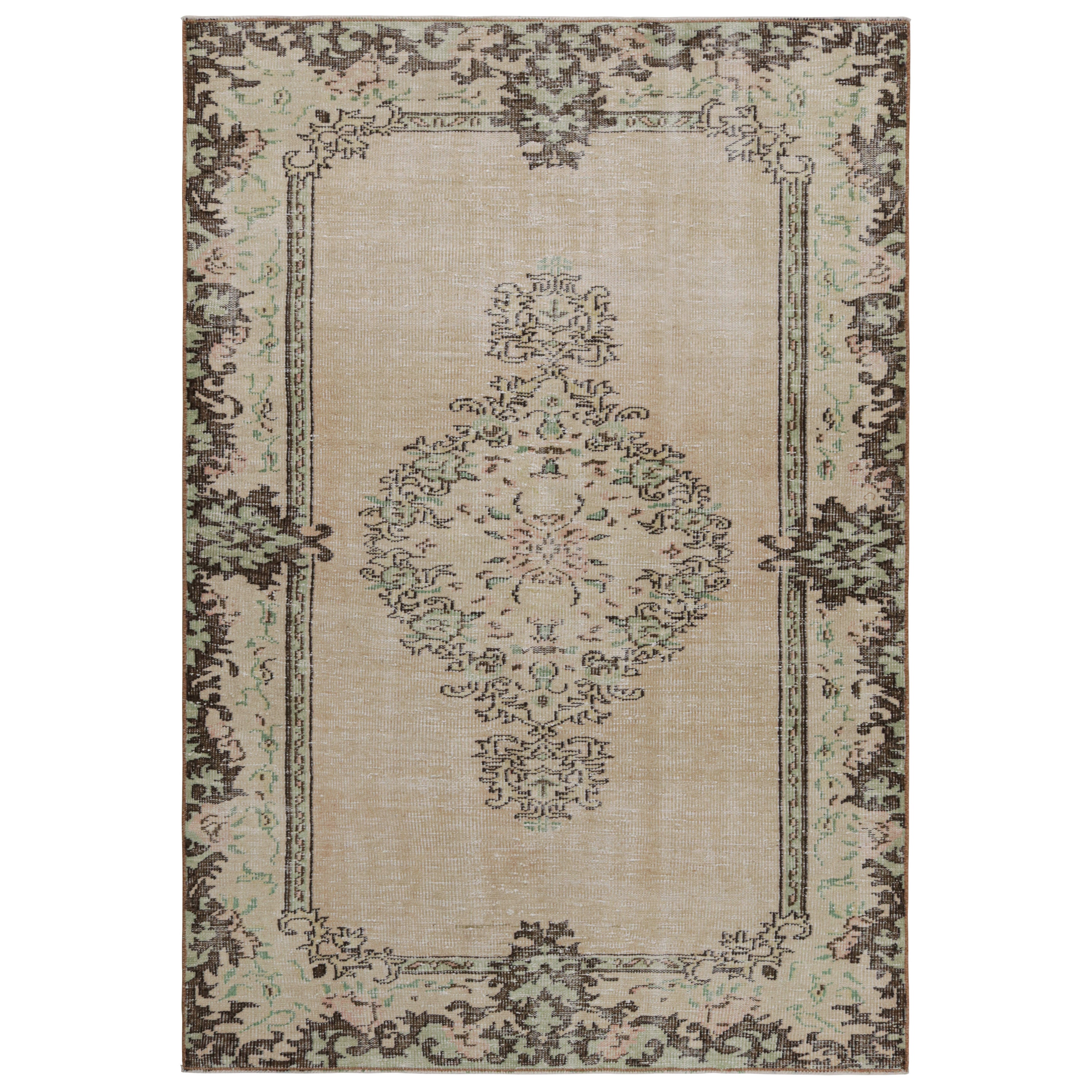 Tappeto vintage Zeki Muren in beige e marrone di Rug & Kilim