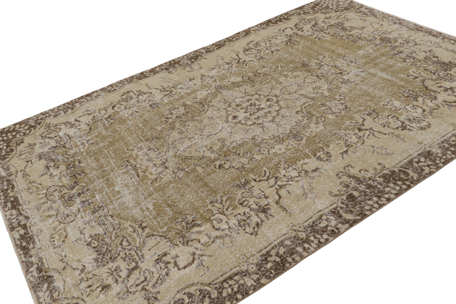 Hand-knotted in wool, circa 1960-1970, a vintage 6x9 rug believed to hail from Zeki Müren - latest to join Rug & Kilim’s collection of vintage selections. 

On the Design: 

Connoisseurs will appreciate a one-of-a-kind vintage design in beige-brown