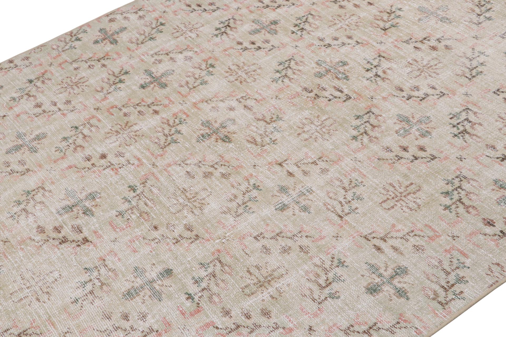 Hand-Knotted Vintage Zeki Muren rug in Beige and Brown by Rug & Kilim For Sale