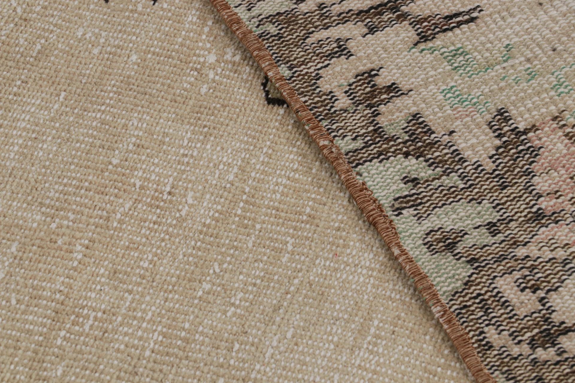 Wool Vintage Zeki Muren rug in Beige and Brown by Rug & Kilim For Sale