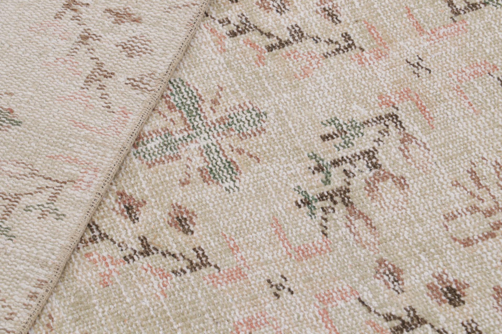 Wool Vintage Zeki Muren rug in Beige and Brown by Rug & Kilim For Sale