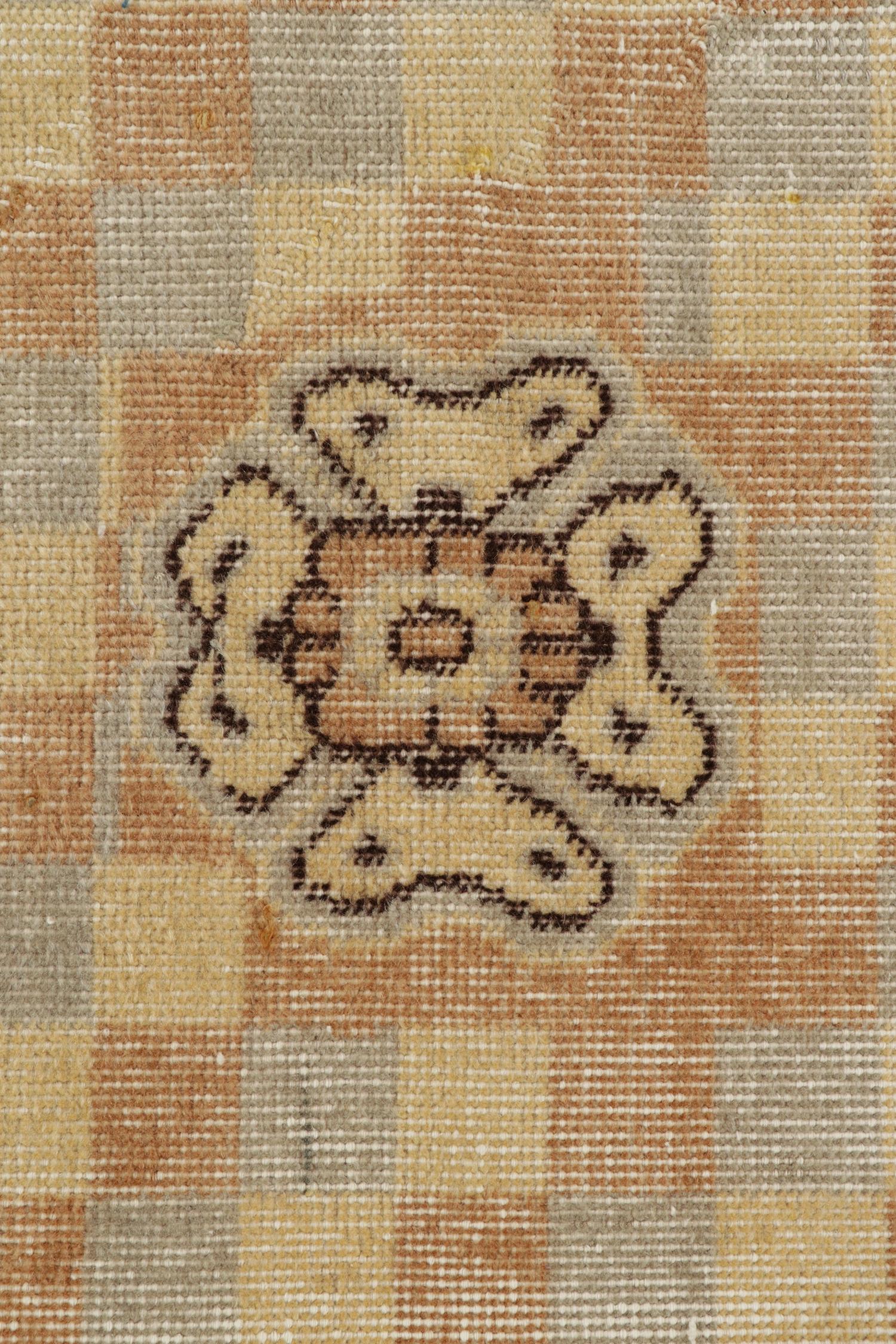 Vintage Zeki Müren Teppich in Beige-Braun und Grau Geometrisches Muster, von Rug & Kilim im Zustand „Gut“ im Angebot in Long Island City, NY