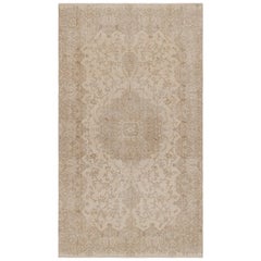 Tappeto Zeki Müren d'epoca con motivi floreali beige-marrone, da Rug & Kilim