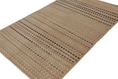 Vintage Zeki Müren Rug in Beige-Brown Geometric Pattern, by Rug & Kilim